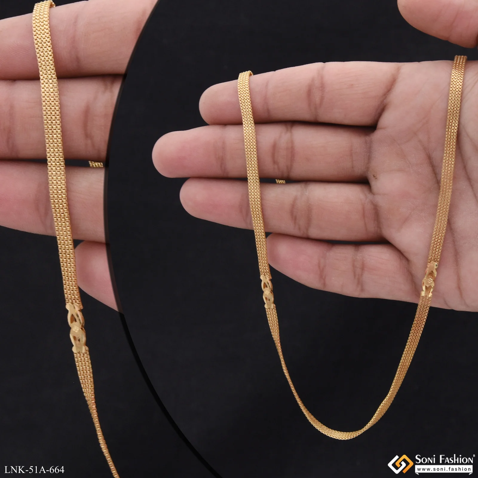 1 Gram Gold Plated Beautiful Design Chain for Women - Style A664 - Image 2