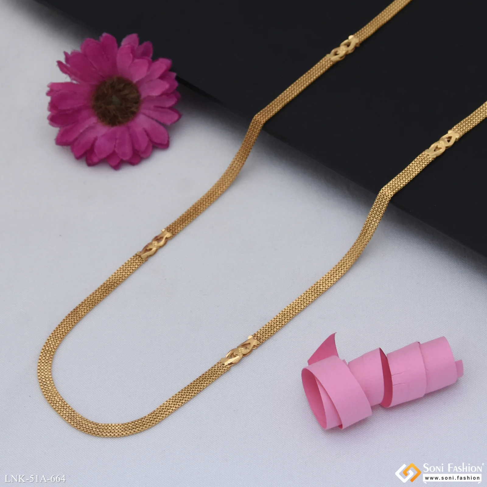 1 Gram Gold Plated Beautiful Design Chain for Women - Style A664 - Image 5