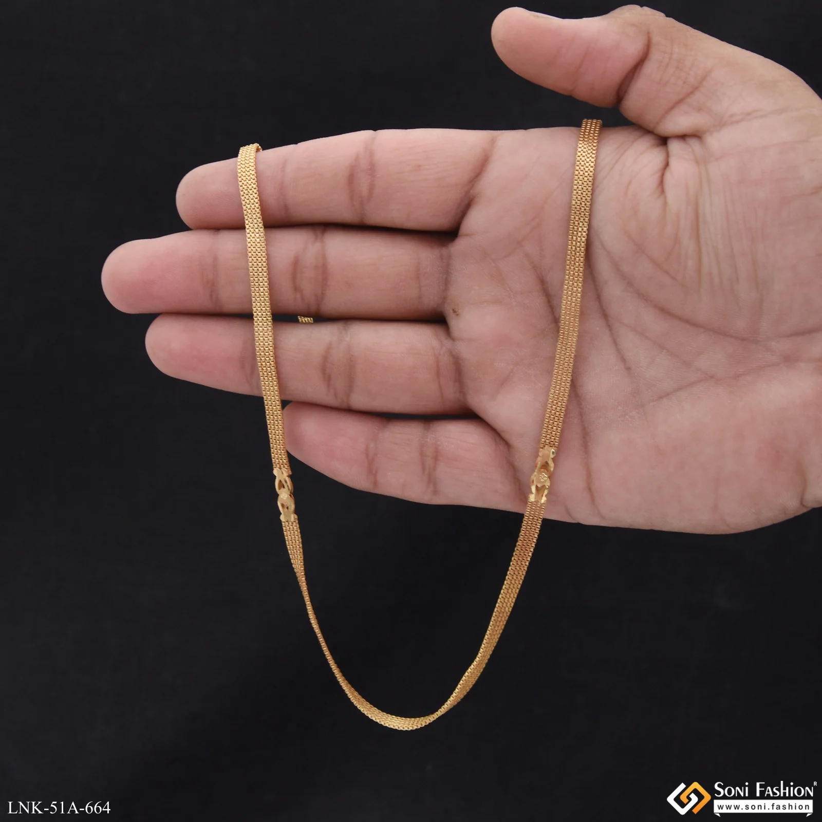 1 Gram Gold Plated Beautiful Design Chain for Women - Style A664 - Image 6