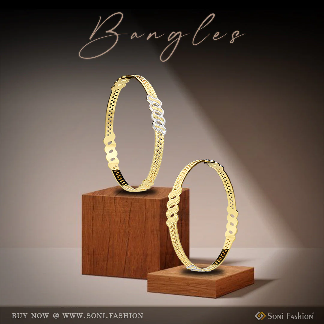 1 Gram Gold Plated Beautiful Design Fashionable Bangles for Lady - Style A033