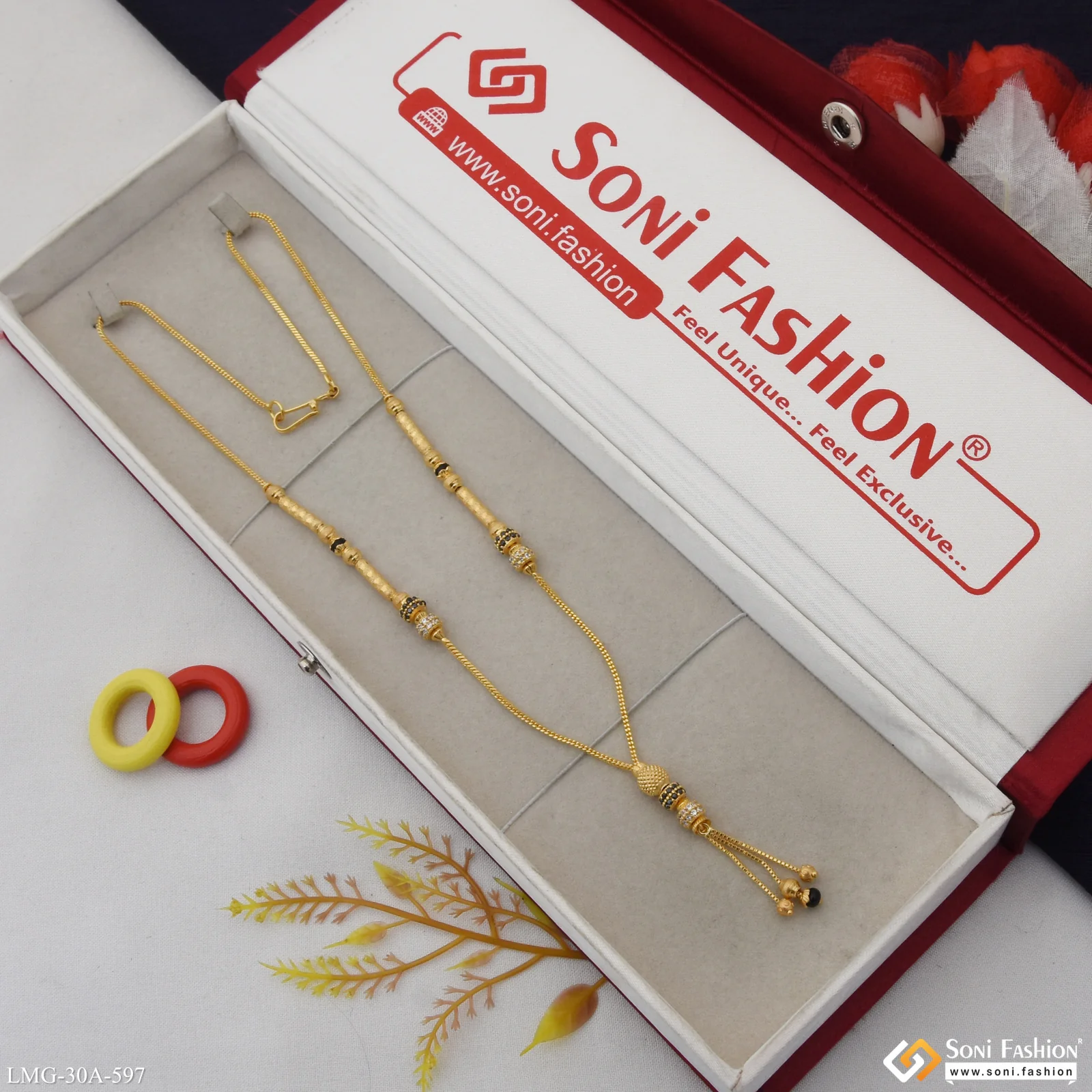 1 Gram Gold Plated Beautiful Design Mangalsutra for Women - Style A597 - Image 3