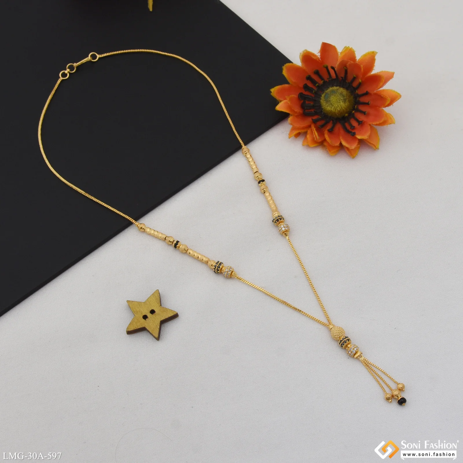 1 Gram Gold Plated Beautiful Design Mangalsutra for Women - Style A597 - Image 4