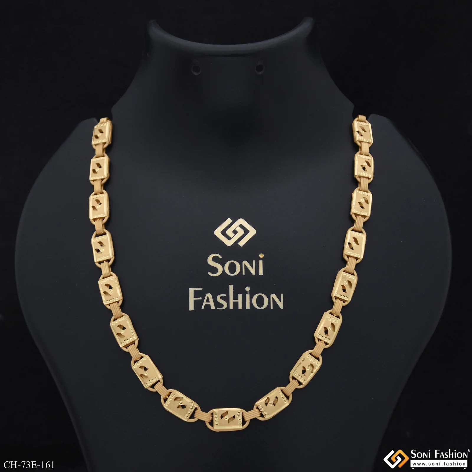 1 Gram Gold Plated Best Quality Biscuit Chain for Men - Style E161