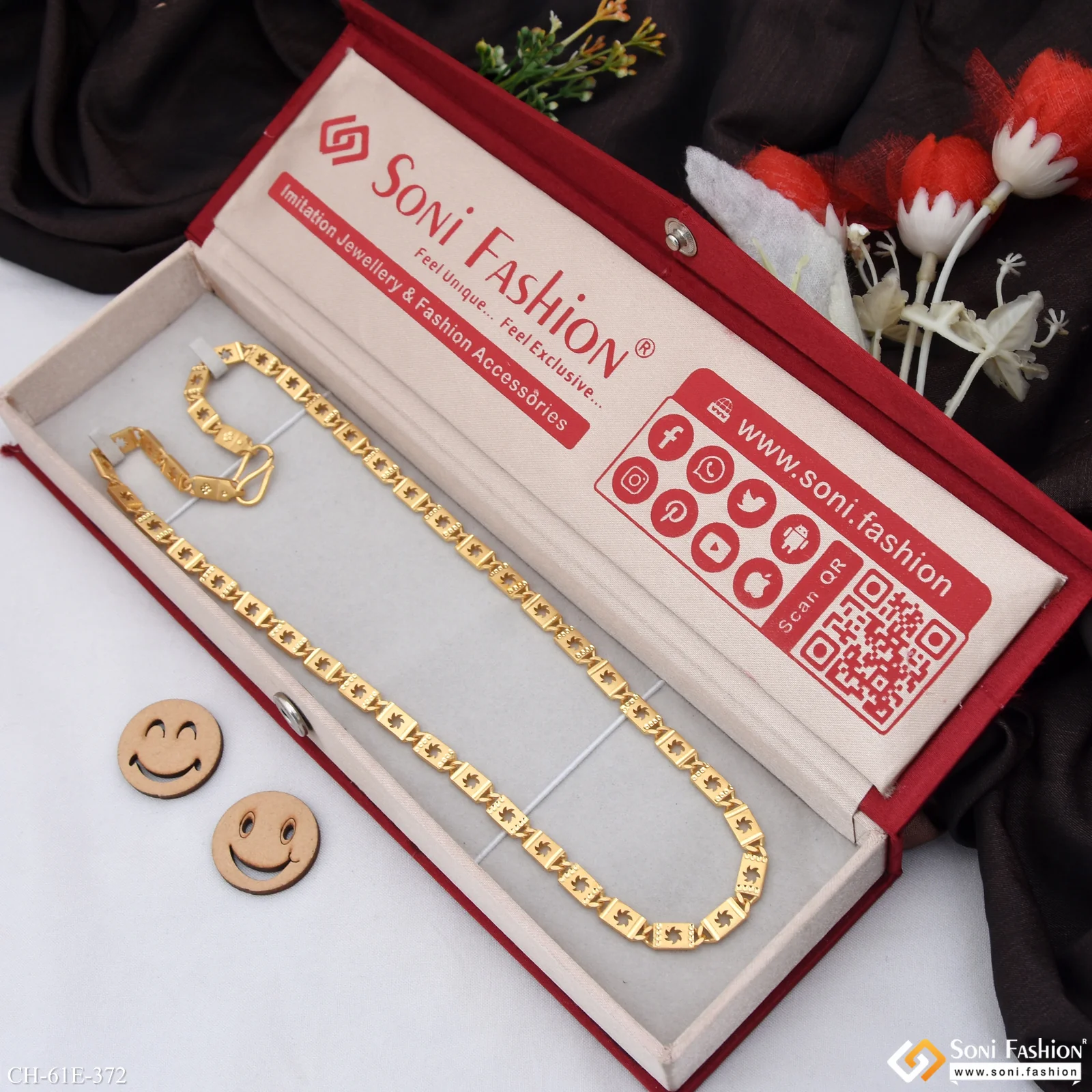 1 Gram Gold Plated Best Quality Biscuit Chain for Men - Style E372 - Image 3