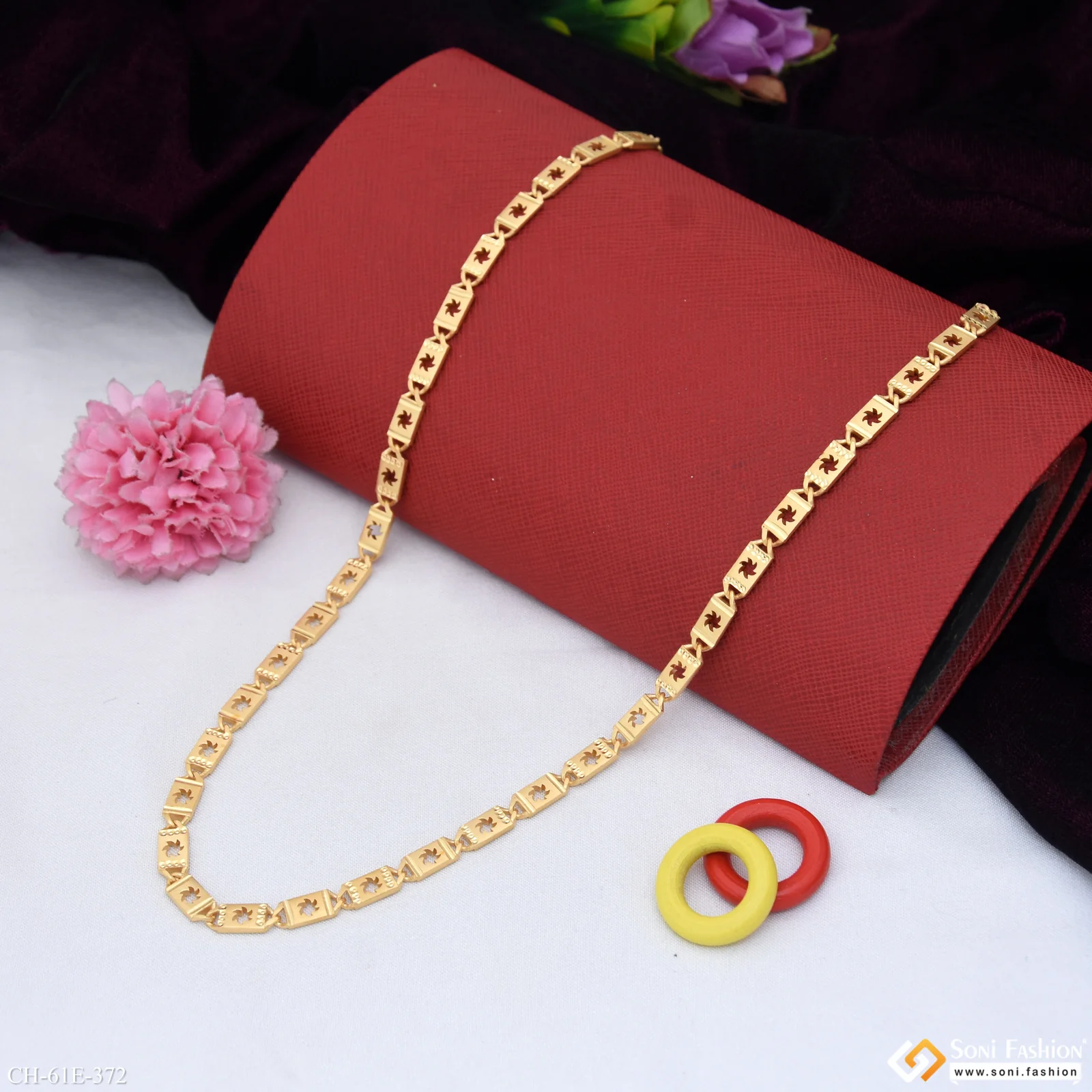 1 Gram Gold Plated Best Quality Biscuit Chain for Men - Style E372 - Image 4