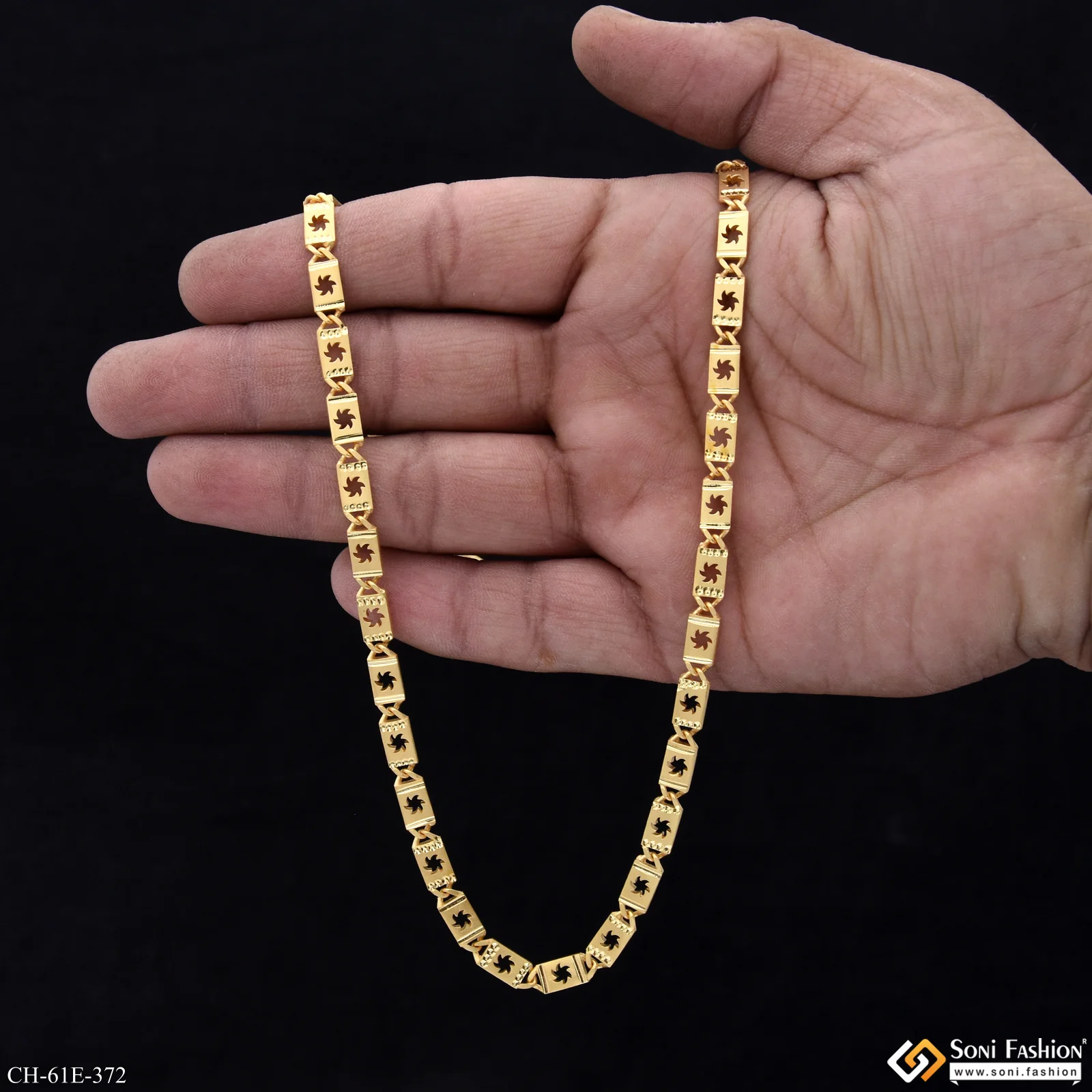 1 Gram Gold Plated Best Quality Biscuit Chain for Men - Style E372 - Image 6