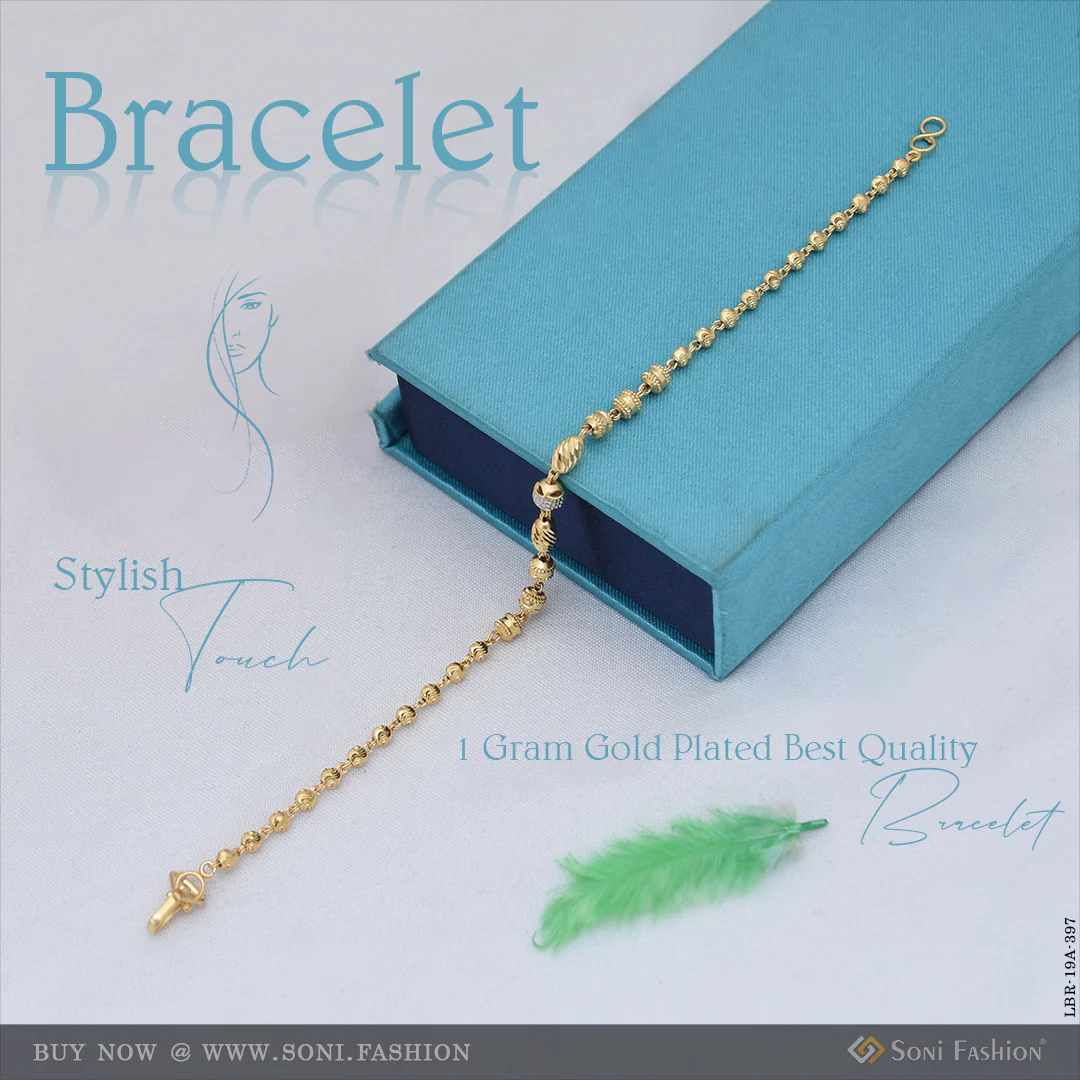 1 Gram Gold Plated Best Quality Bracelet for Ladies - Style A397