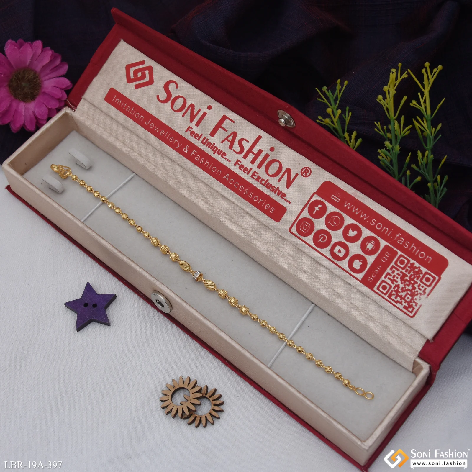 1 Gram Gold Plated Best Quality Bracelet for Ladies - Style A397 - Image 3