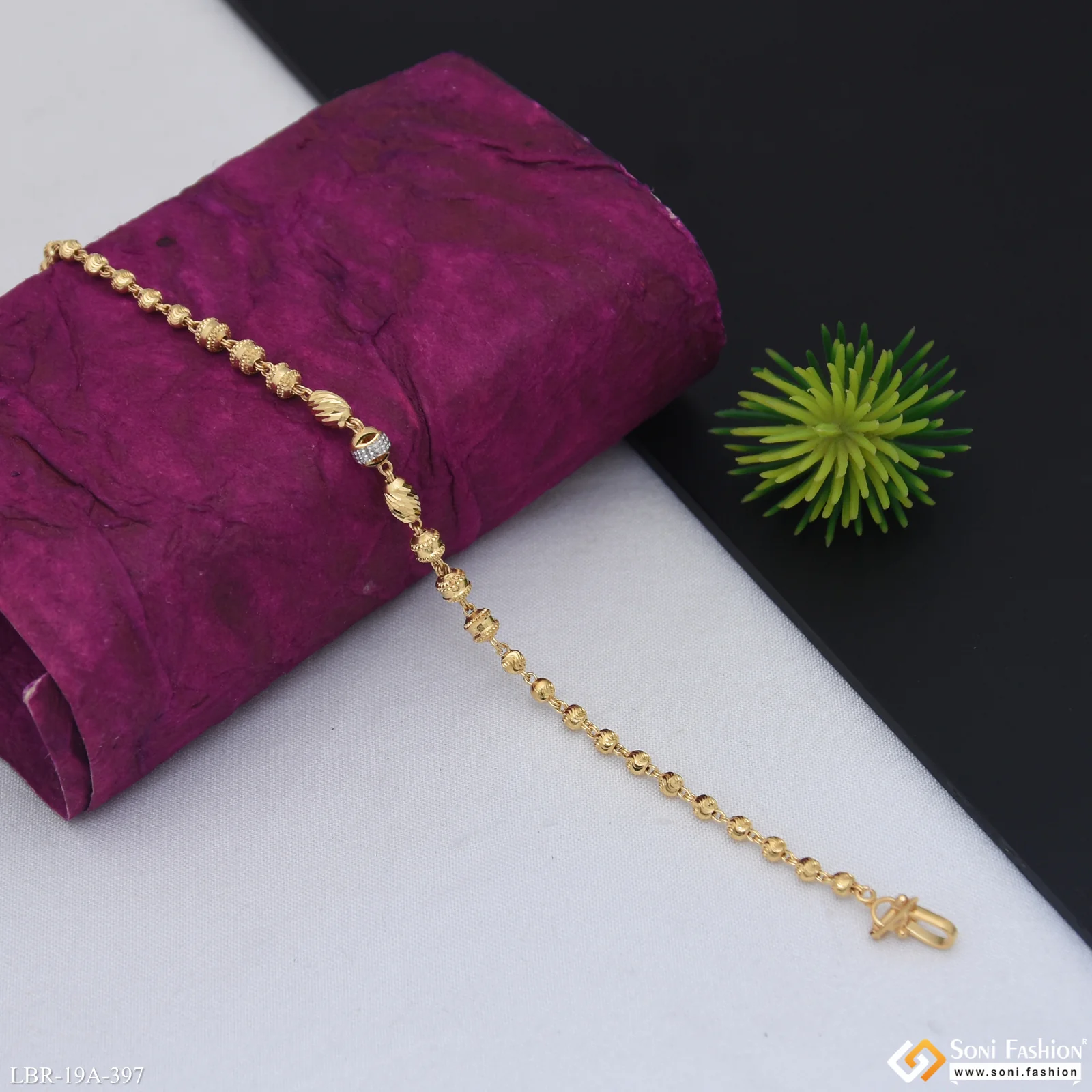 1 Gram Gold Plated Best Quality Bracelet for Ladies - Style A397 - Image 4