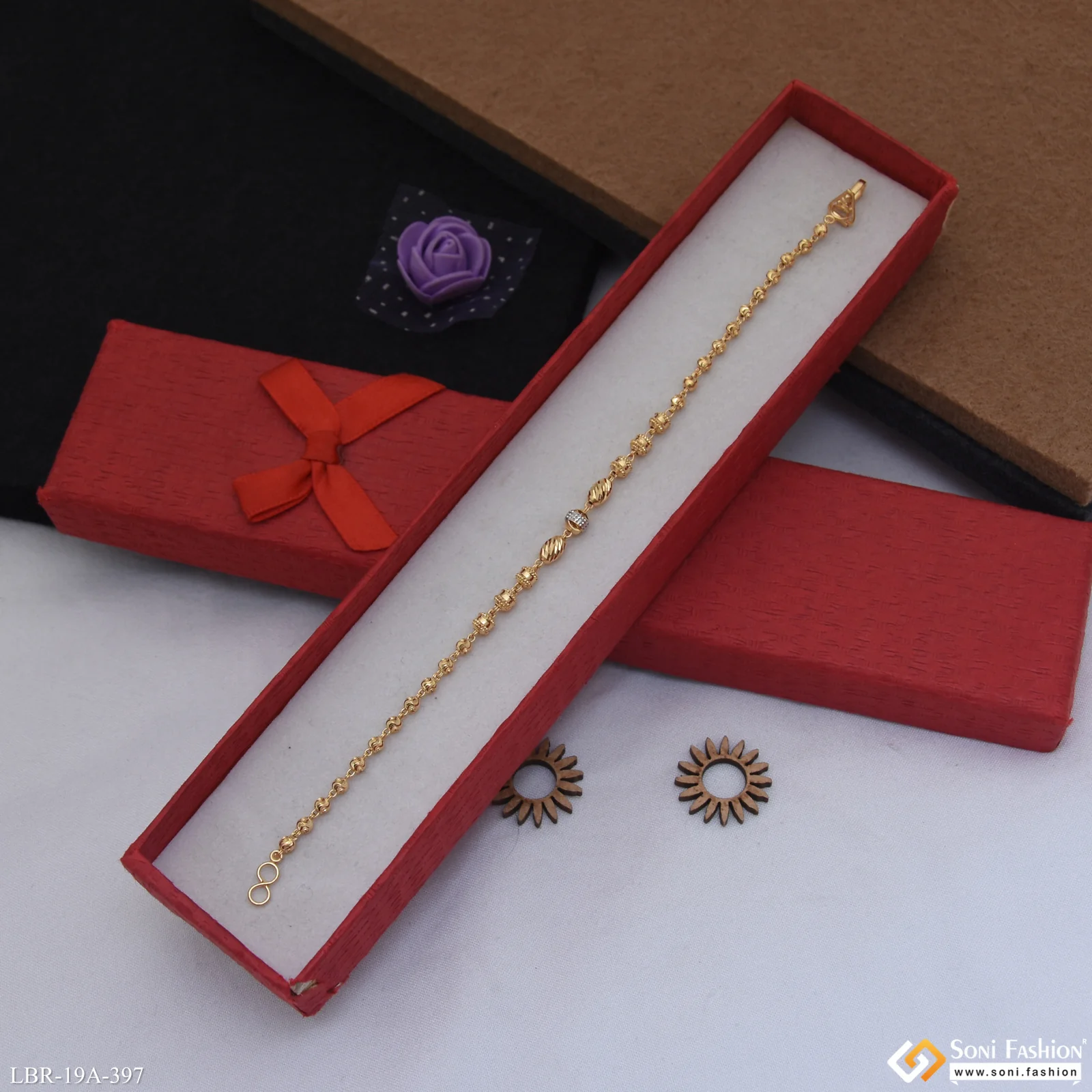 1 Gram Gold Plated Best Quality Bracelet for Ladies - Style A397 - Image 5