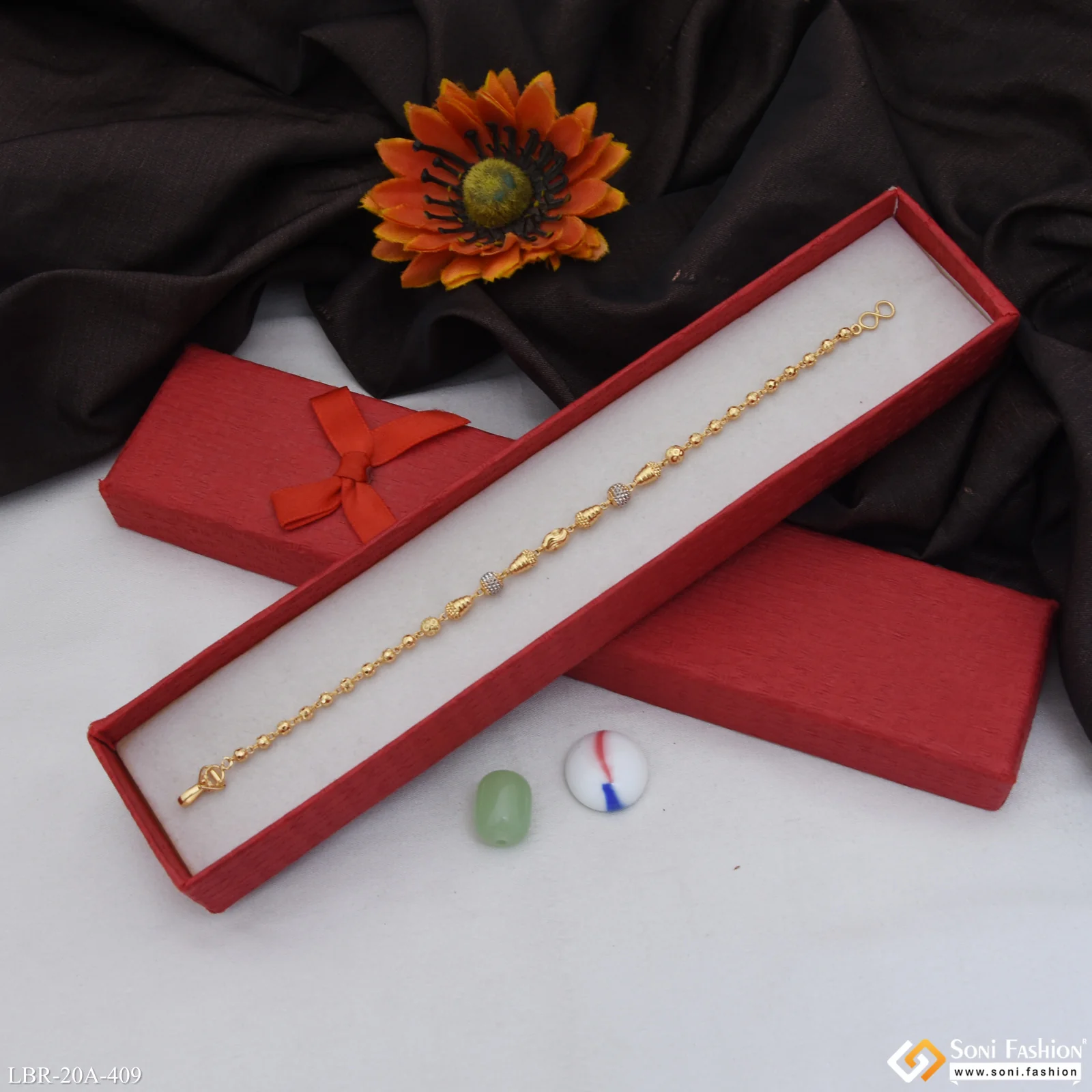 1 Gram Gold Plated Best Quality Bracelet for Ladies - Style A409 - Image 5