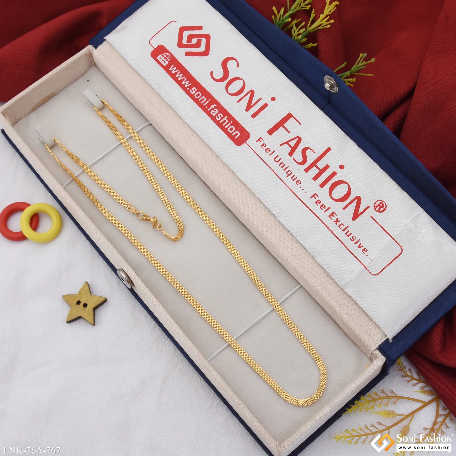 1 Gram Gold Plated Best Quality Chain for Ladies - Style A767 - Image 3
