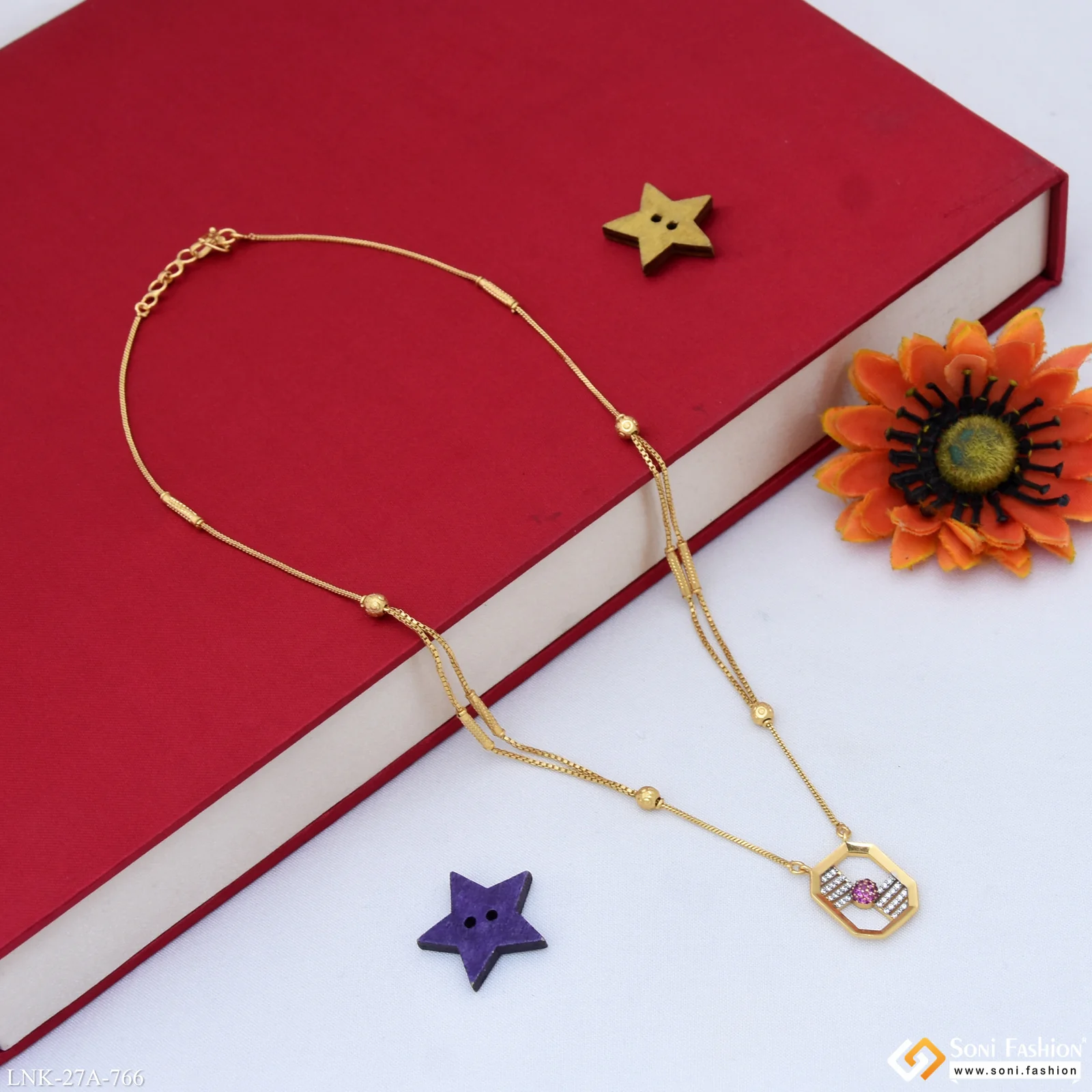 1 Gram Gold Plated Best Quality Chain pendant for Ladies - Style A766 - Image 3