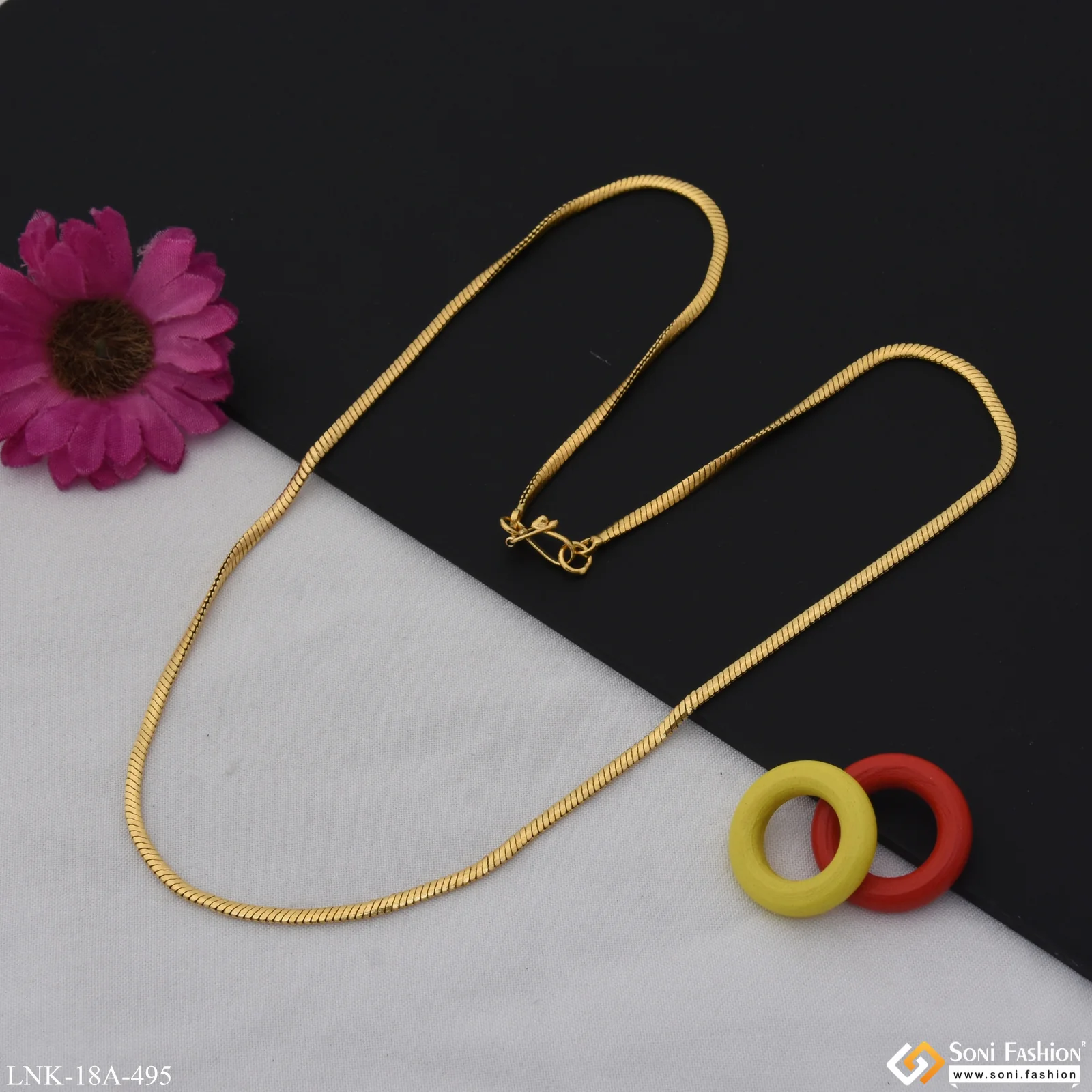 1 Gram Gold Plated Best Quality Decorative Design Chain for Ladies - Style A495 - Image 6