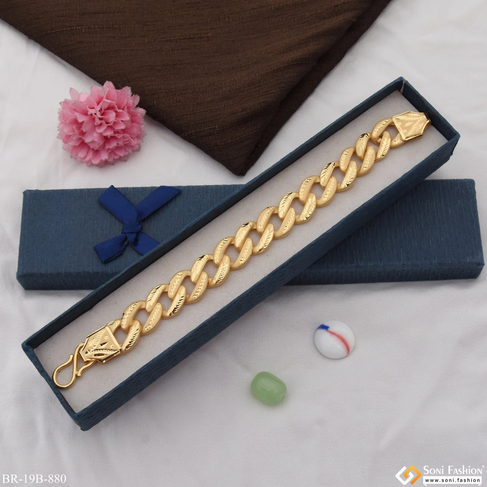1 Gram Gold Plated Best Quality Durable Design Pokal Bracelet for Men - Style B880 - Image 6