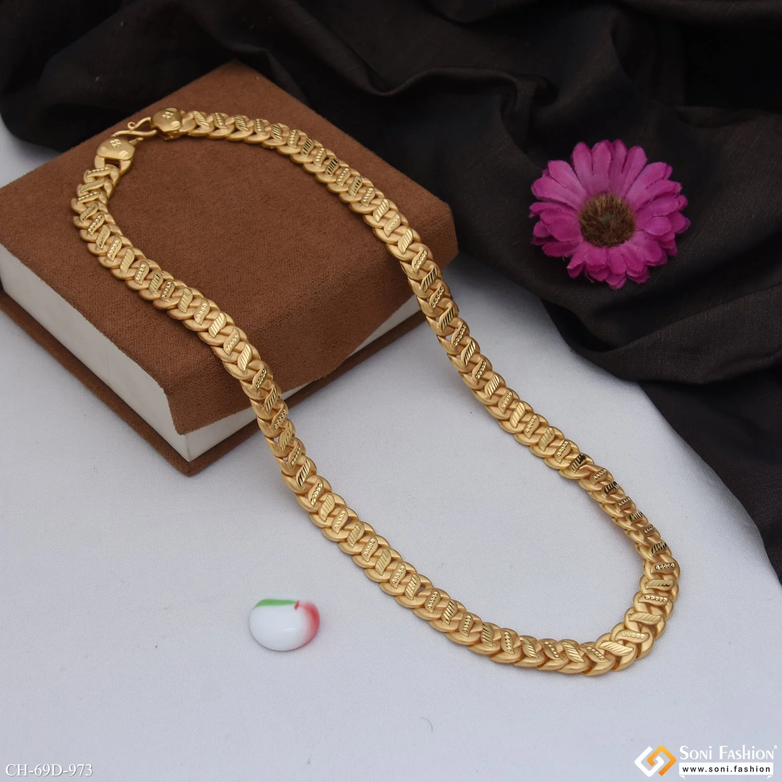 1 Gram Gold Plated Best Quality Durable Design Pokal Chain for Men - Style D973 - Image 4