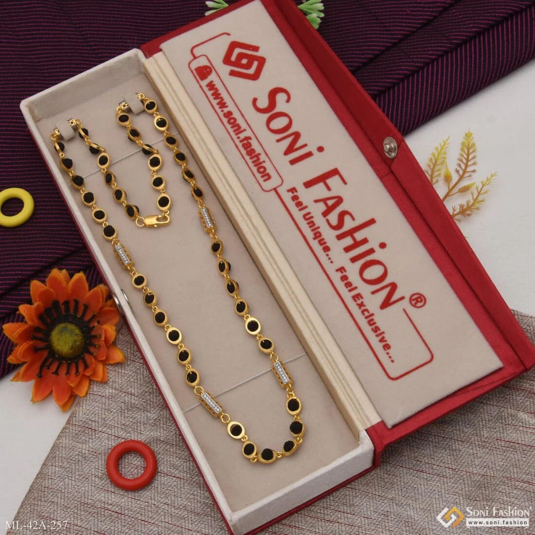 1 Gram Gold Plated Best Quality Durable Design Rudraksha Mala For Men - Style A257 - Image 5