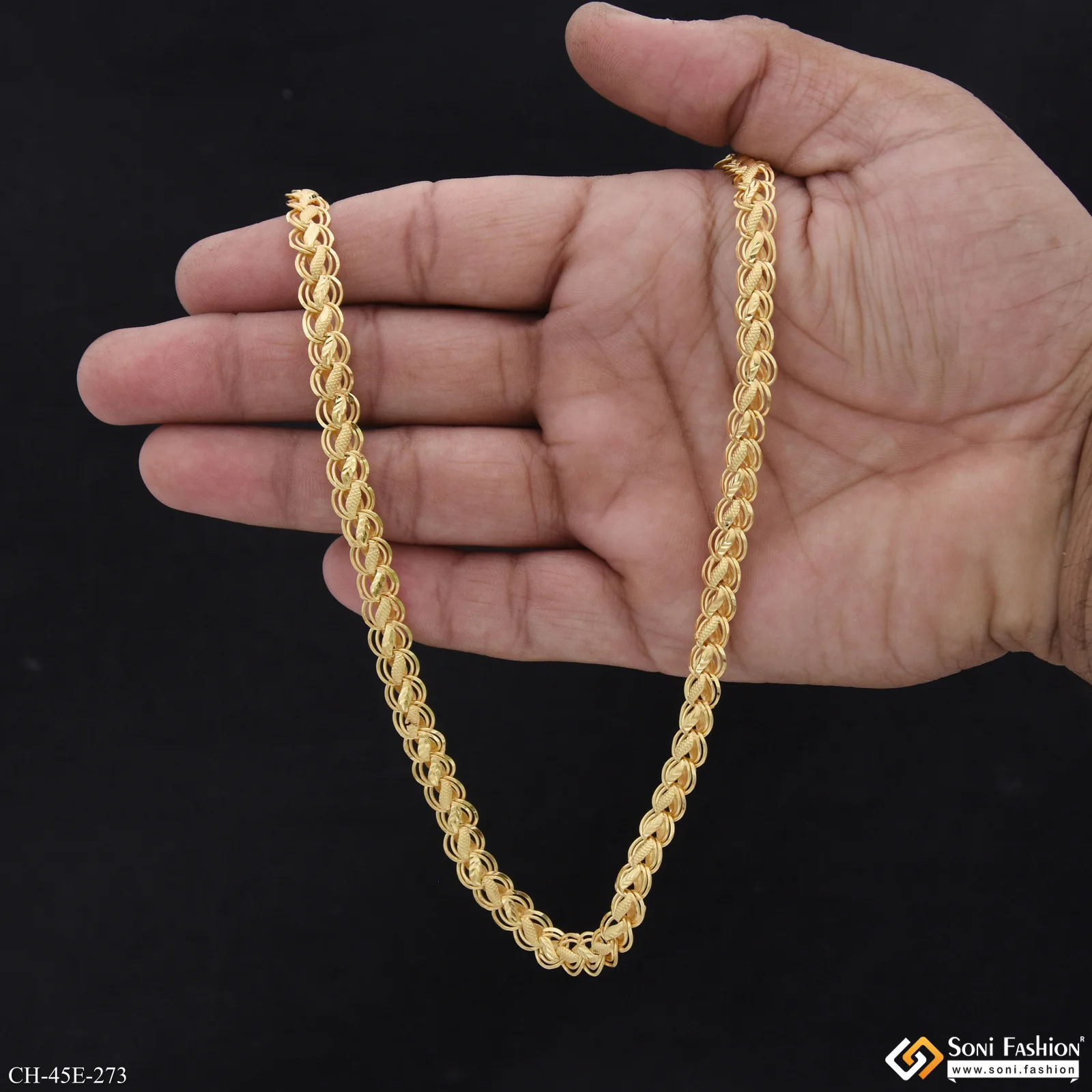1 Gram Gold Plated Best Quality Kohli Chain for Men - Style E273 - Image 6