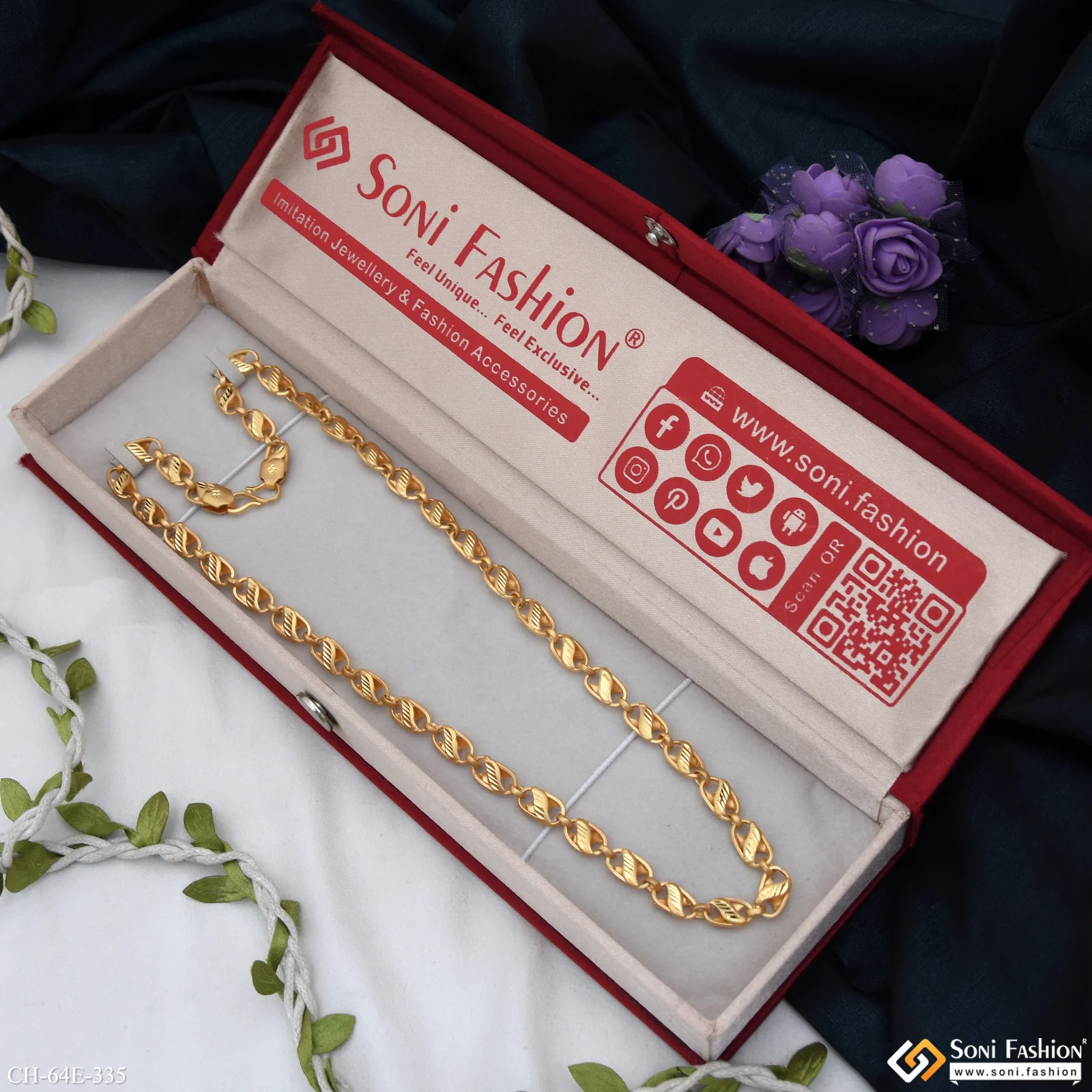 1 Gram Gold Plated Best Quality Kohli Chain for Men - Style E335 - Image 3