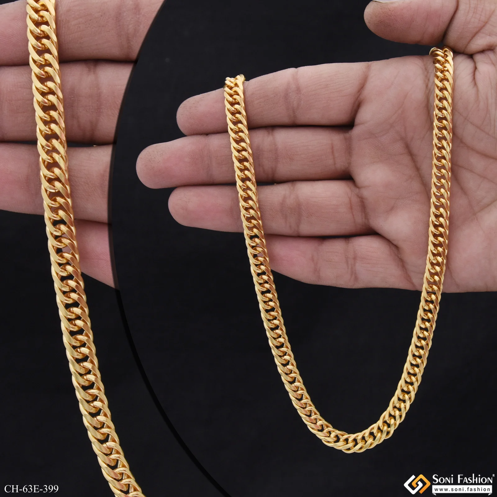 1 Gram Gold Plated Best Quality Link Chain for Men - Style E399 - Image 2