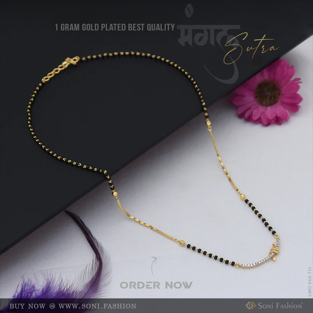 1 Gram Gold Plated Best Quality Mangalsutra for Women - Style A711