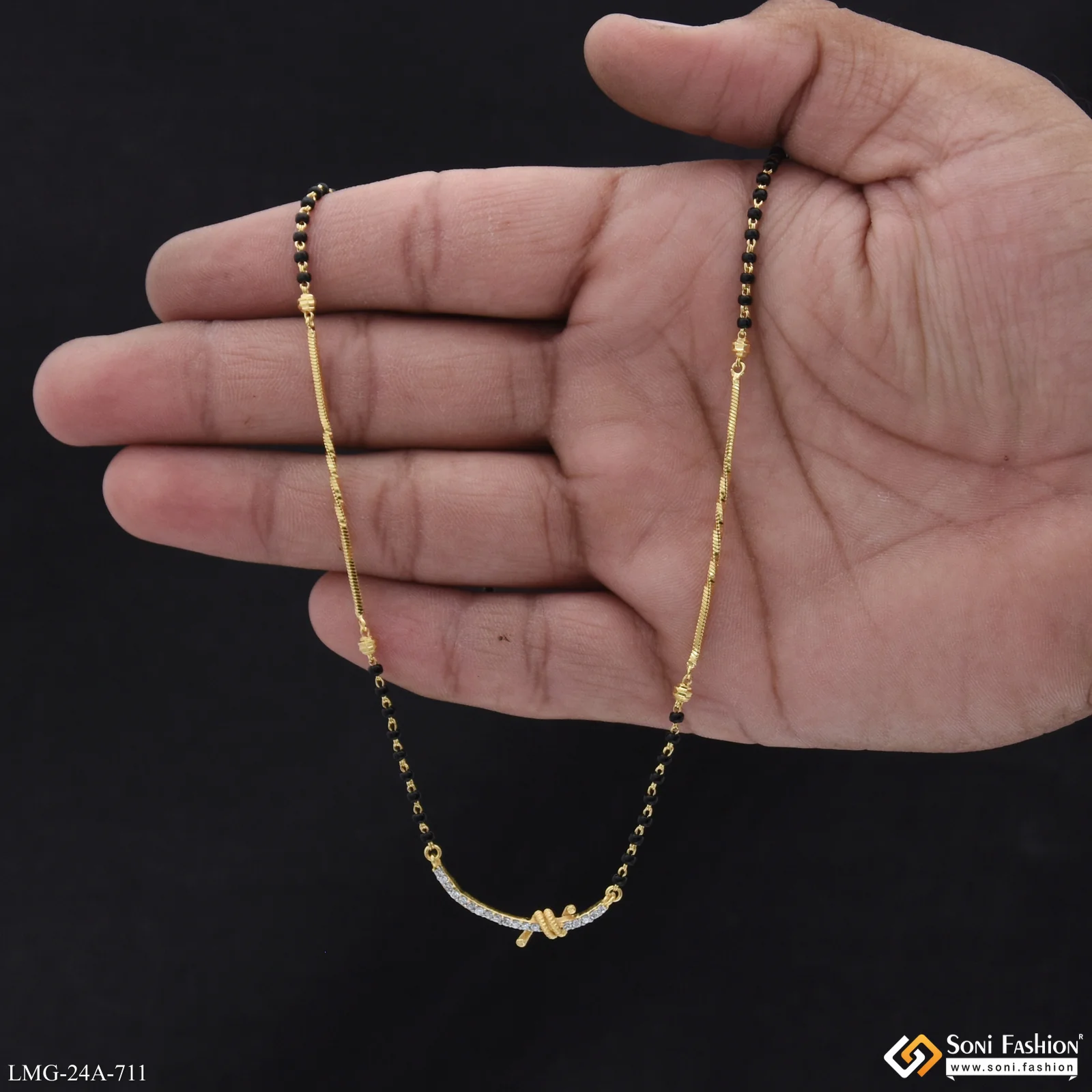 1 Gram Gold Plated Best Quality Mangalsutra for Women - Style A711 - Image 3