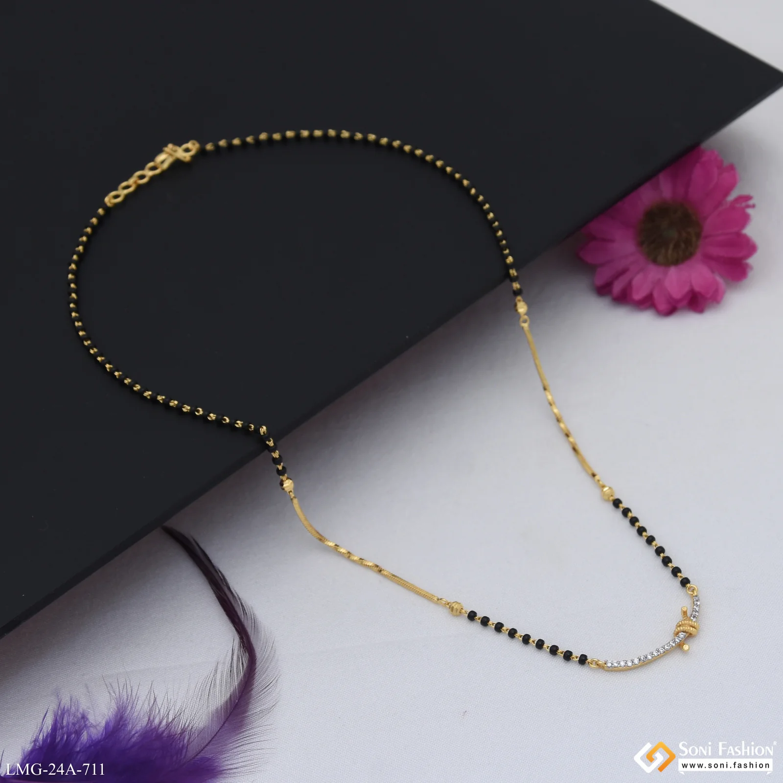 1 Gram Gold Plated Best Quality Mangalsutra for Women - Style A711 - Image 6