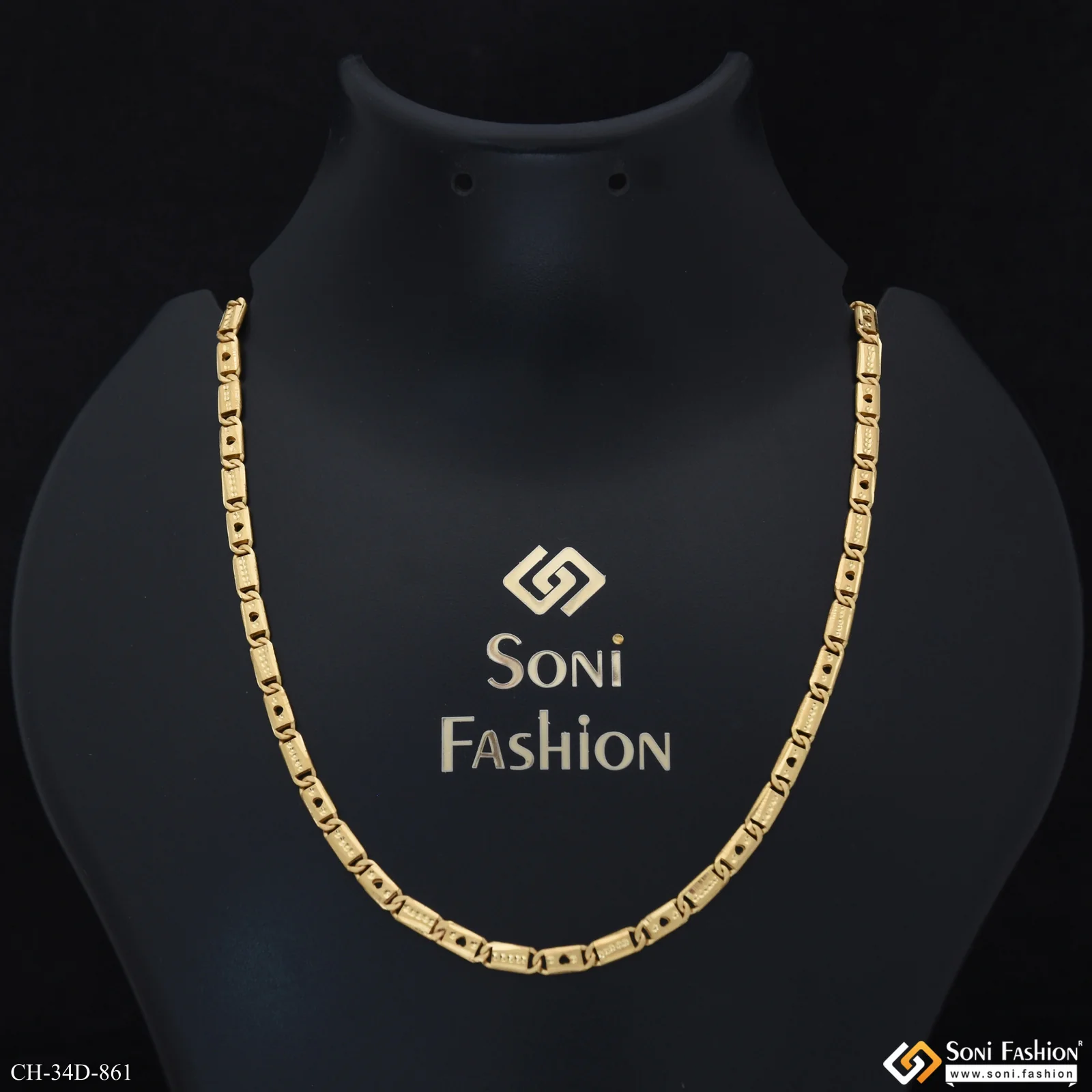 1 Gram Gold Plated Best Quality Nawabi Chain for Men - Style D861