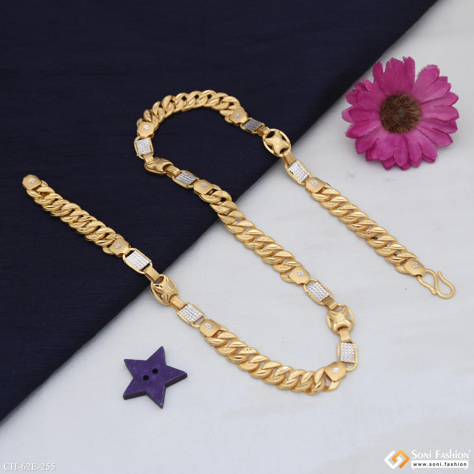 1 Gram Gold Plated Best Quality Nawabi Pokal Chain for Men - Style E255 - Image 5