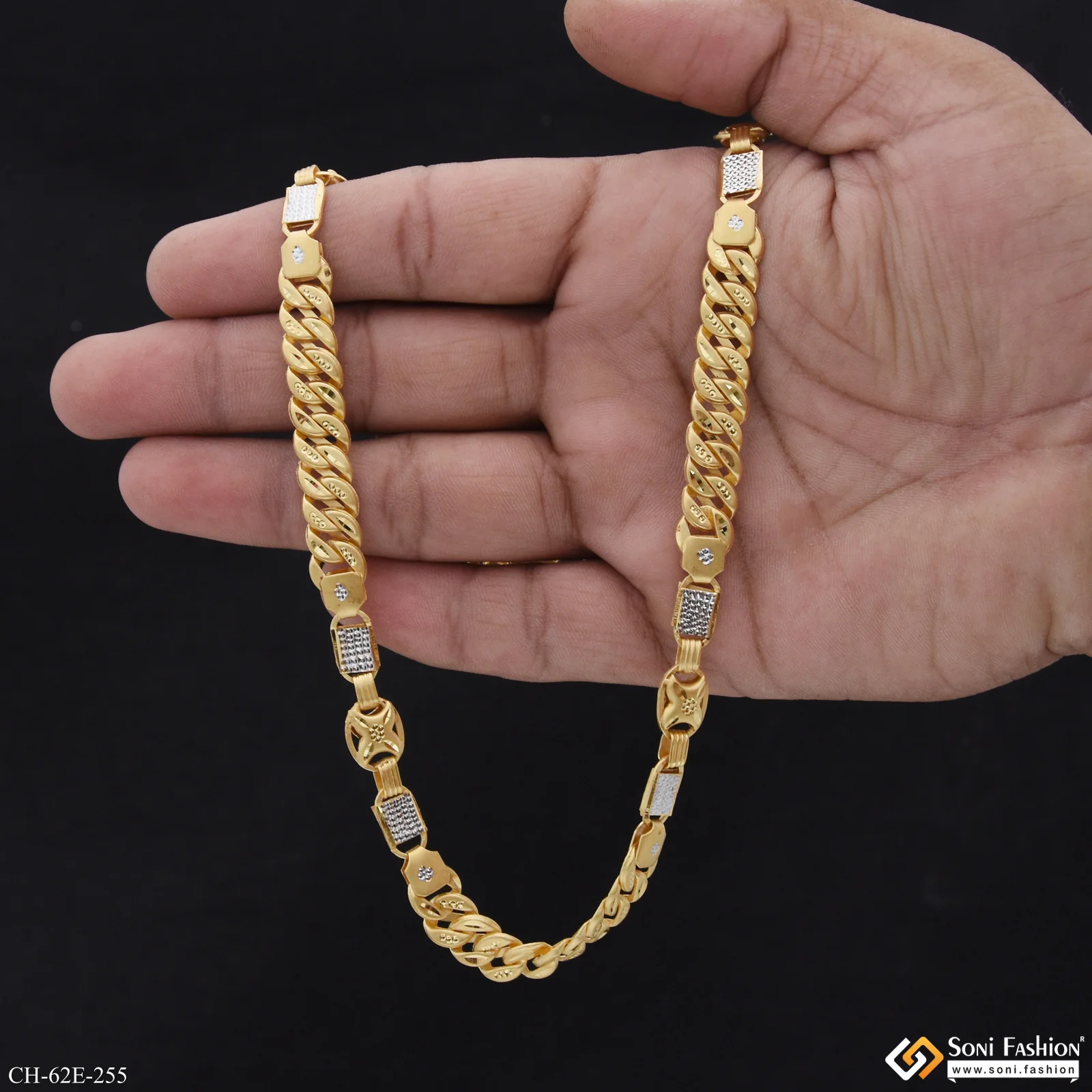 1 Gram Gold Plated Best Quality Nawabi Pokal Chain for Men - Style E255 - Image 6