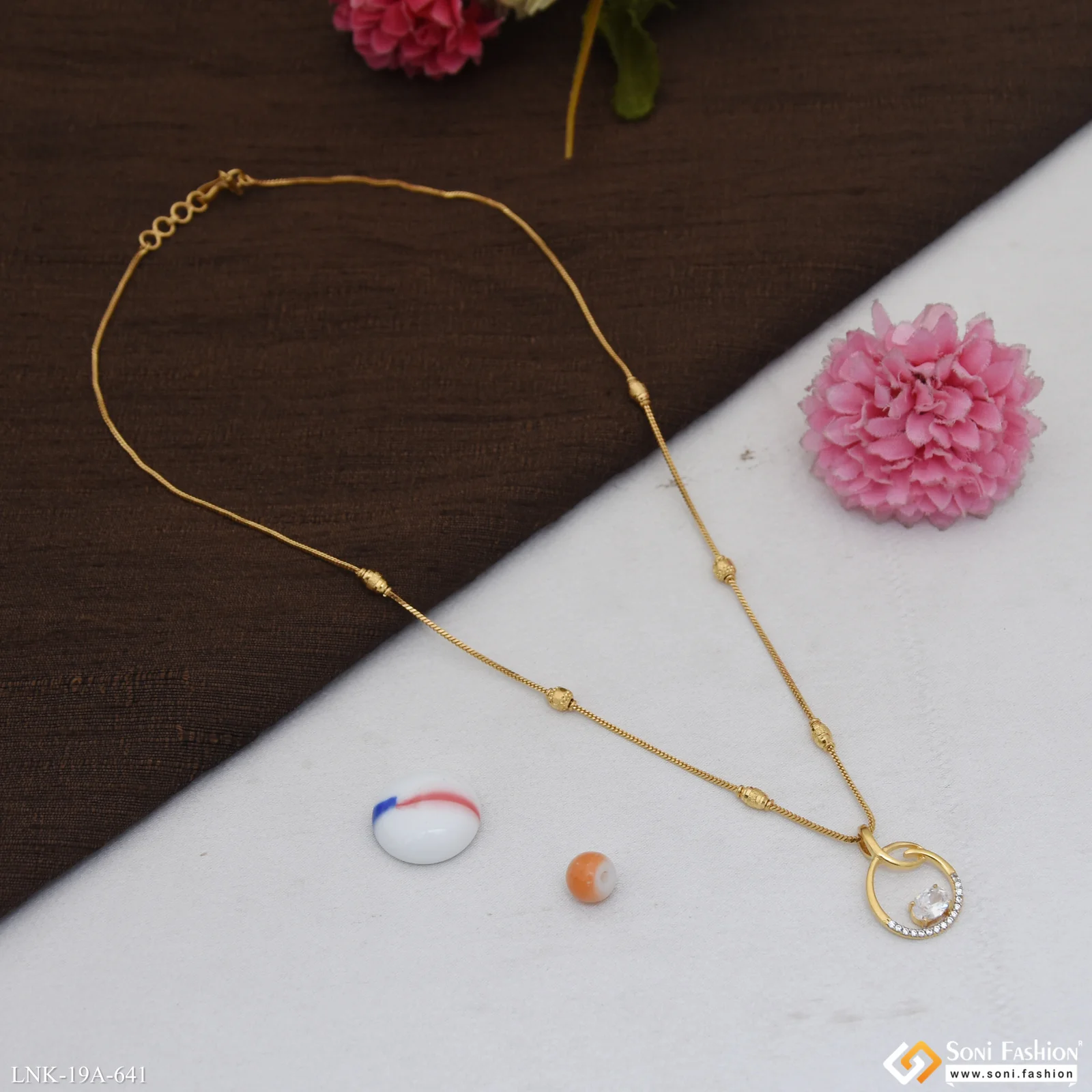 1 Gram Gold Plated Best Quality Necklace for Ladies - Style A641 - Image 5