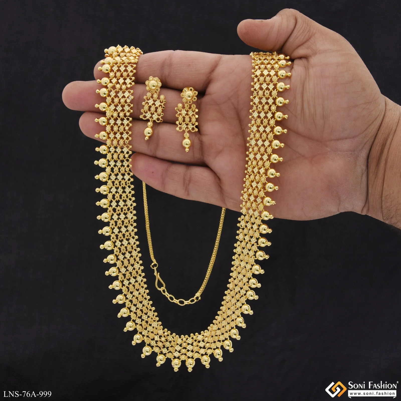 1 Gram Gold Plated Best Quality Necklace Set for Women - Style A999 - Image 2