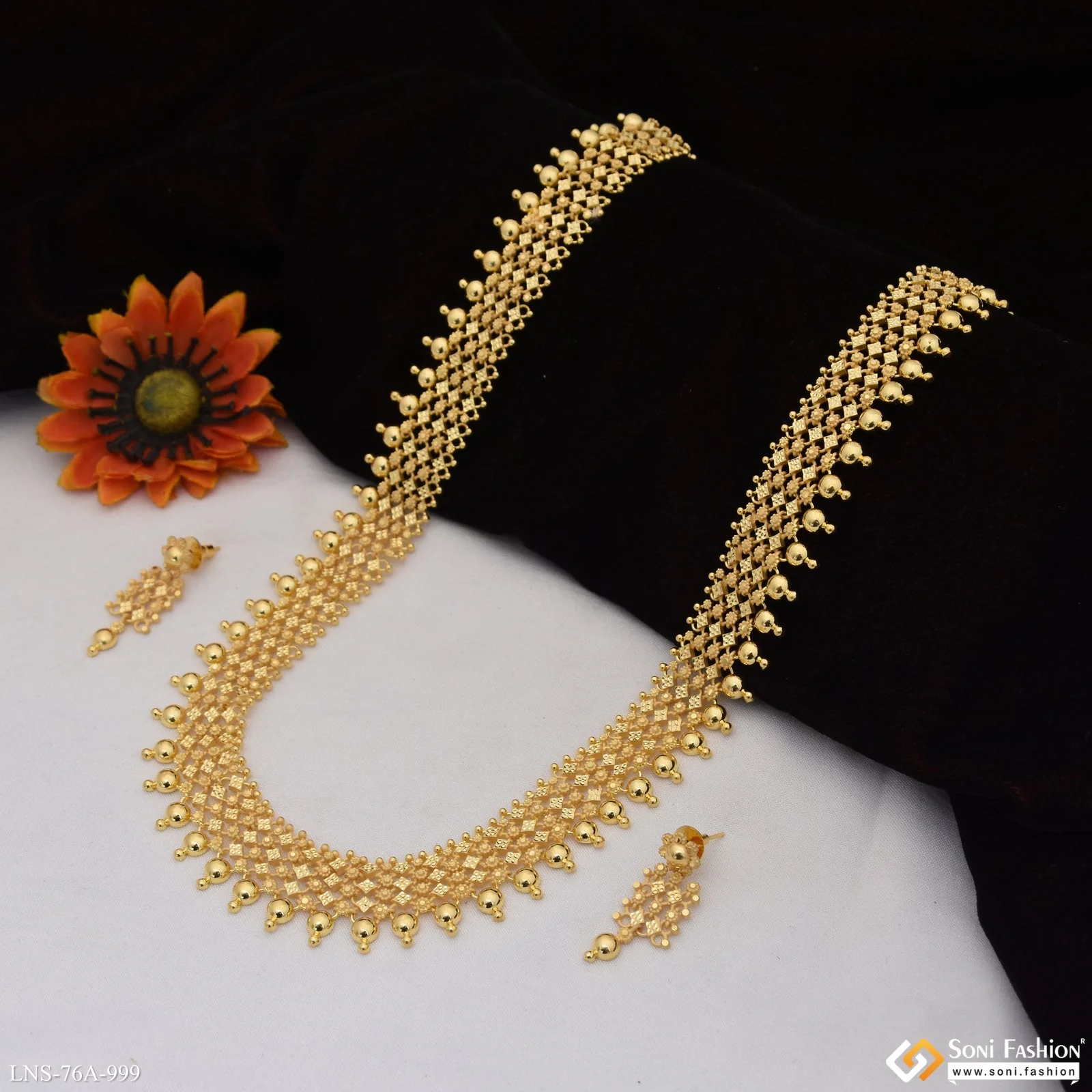 1 Gram Gold Plated Best Quality Necklace Set for Women - Style A999 - Image 3