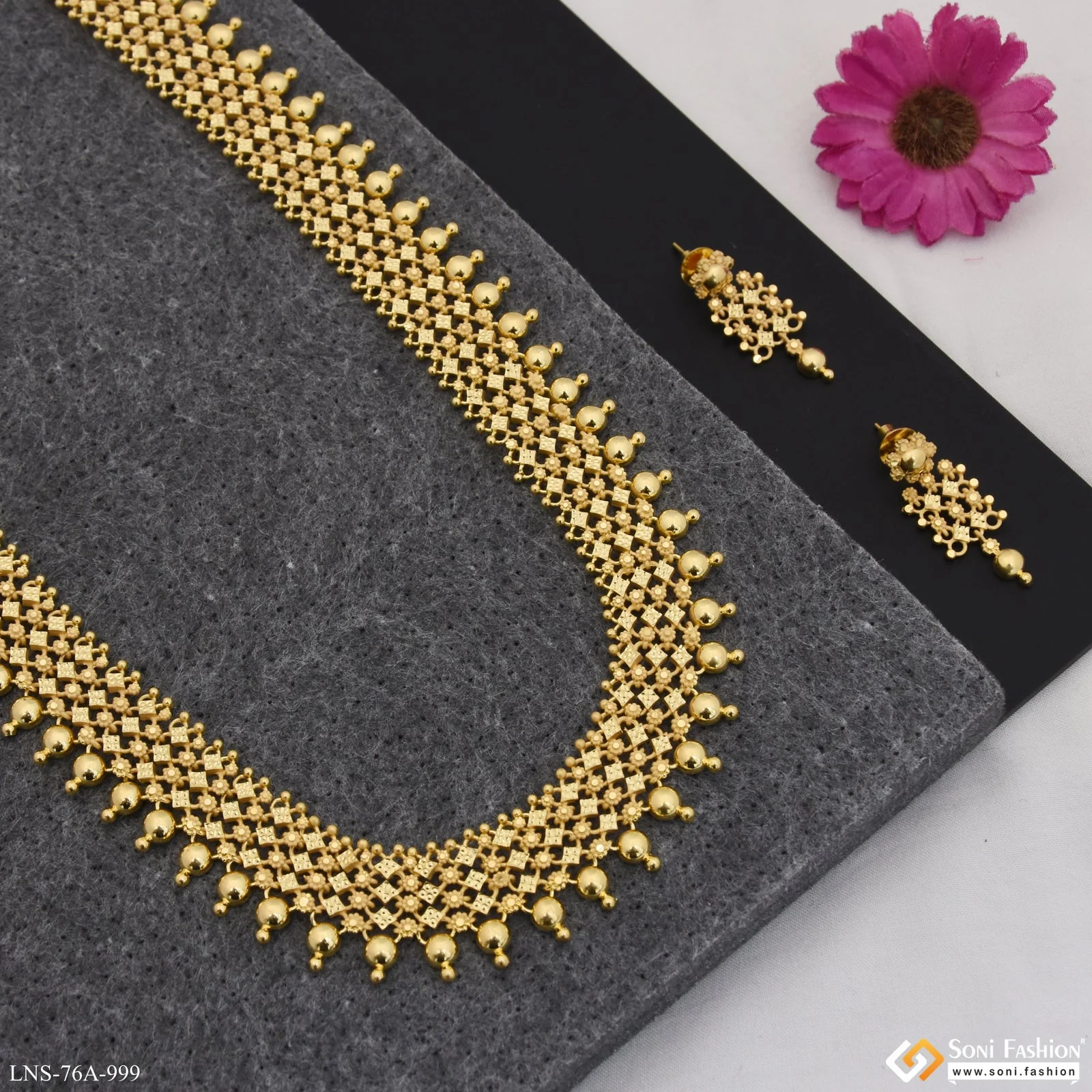 1 Gram Gold Plated Best Quality Necklace Set for Women - Style A999 - Image 4