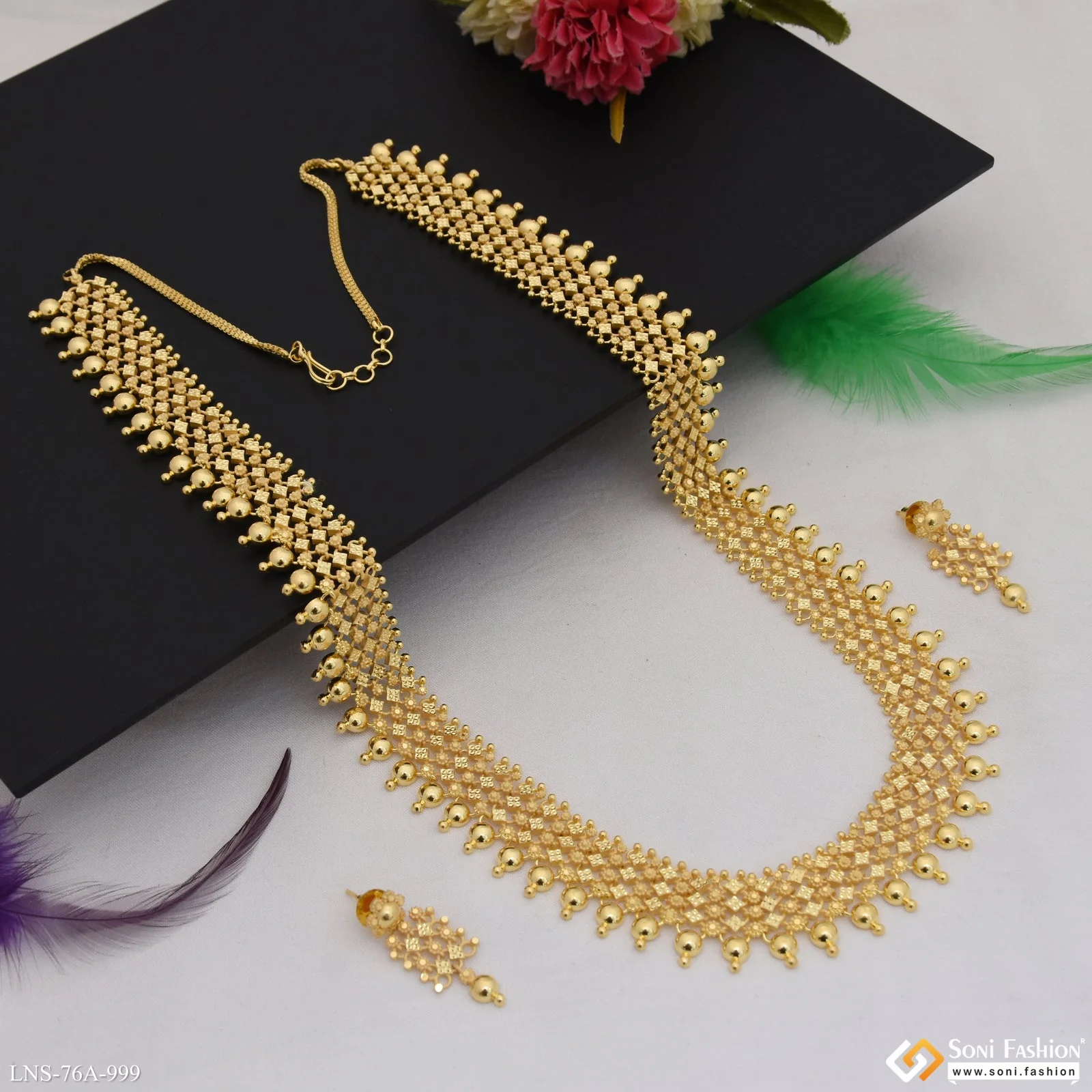 1 Gram Gold Plated Best Quality Necklace Set for Women - Style A999 - Image 5