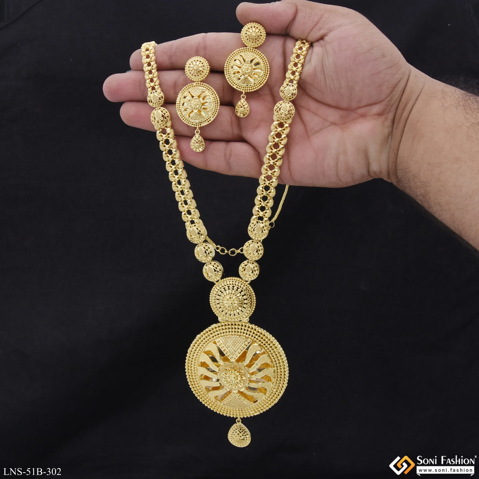1 Gram Gold Plated Best Quality Necklace Set for Women - Style B302 - Image 2