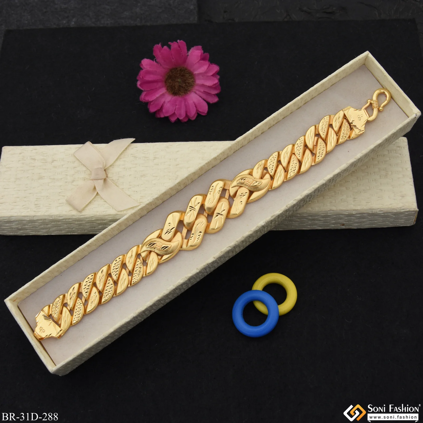 1 Gram Gold Plated Best Quality Pokal Bracelet for Men - Style D288 - Image 5