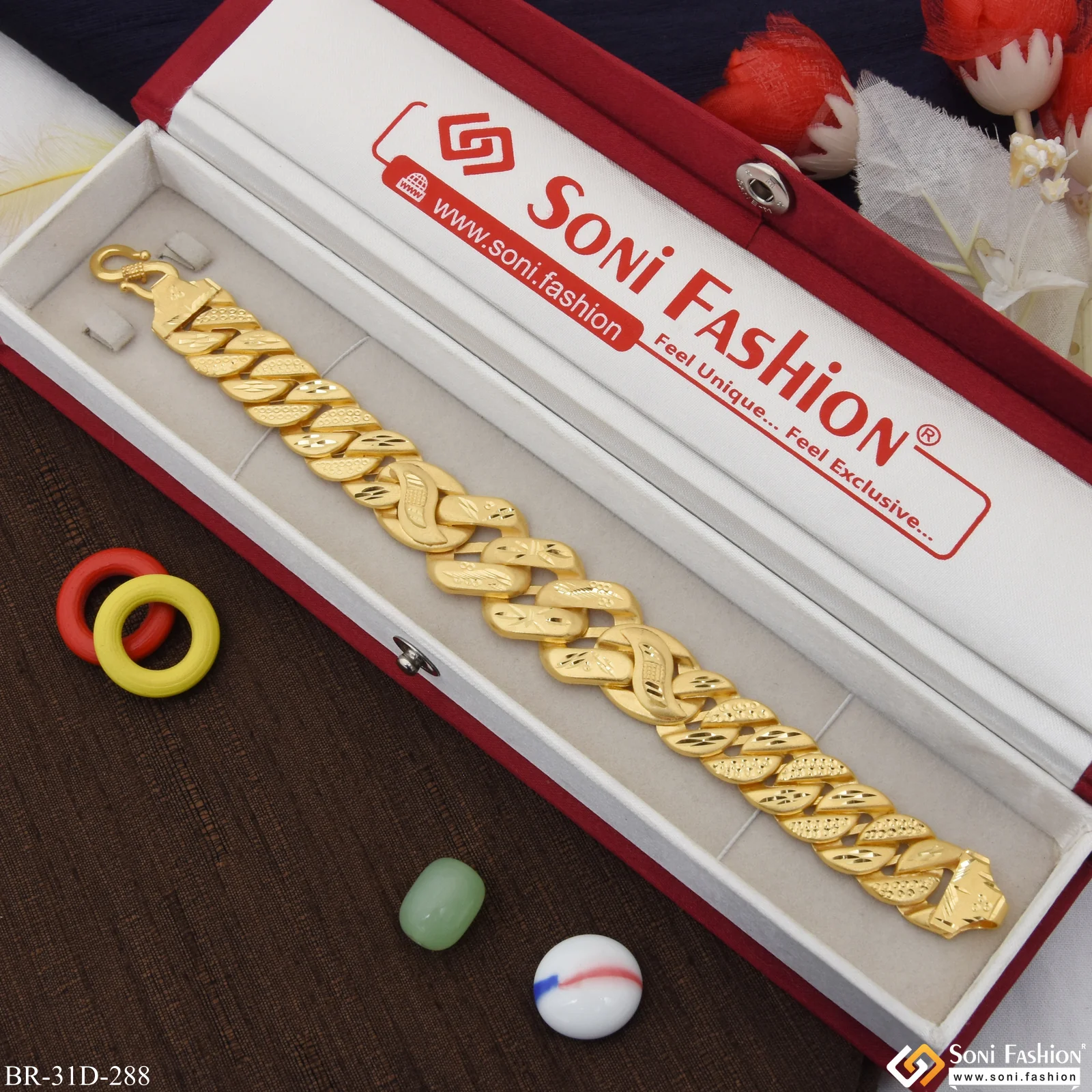 1 Gram Gold Plated Best Quality Pokal Bracelet for Men - Style D288 - Image 7