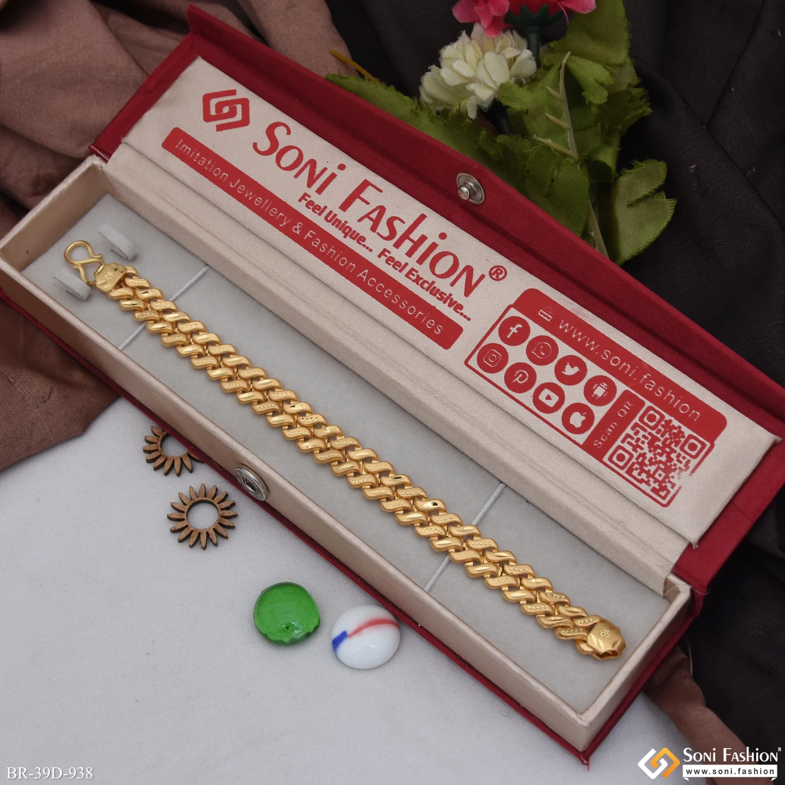 1 Gram Gold Plated Best Quality Pokal Bracelet for Men - Style D938 - Image 2