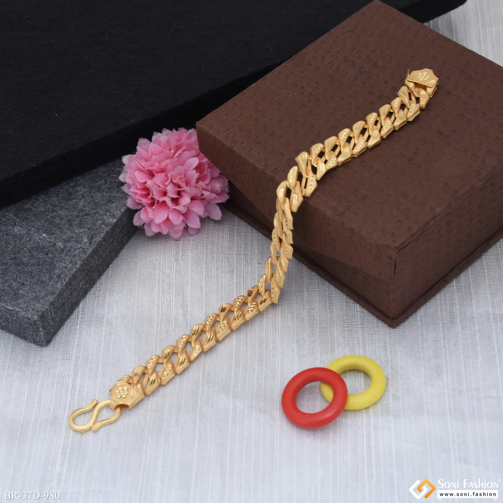 1 Gram Gold Plated Best Quality Pokal Bracelet for Men - Style D980 - Image 4