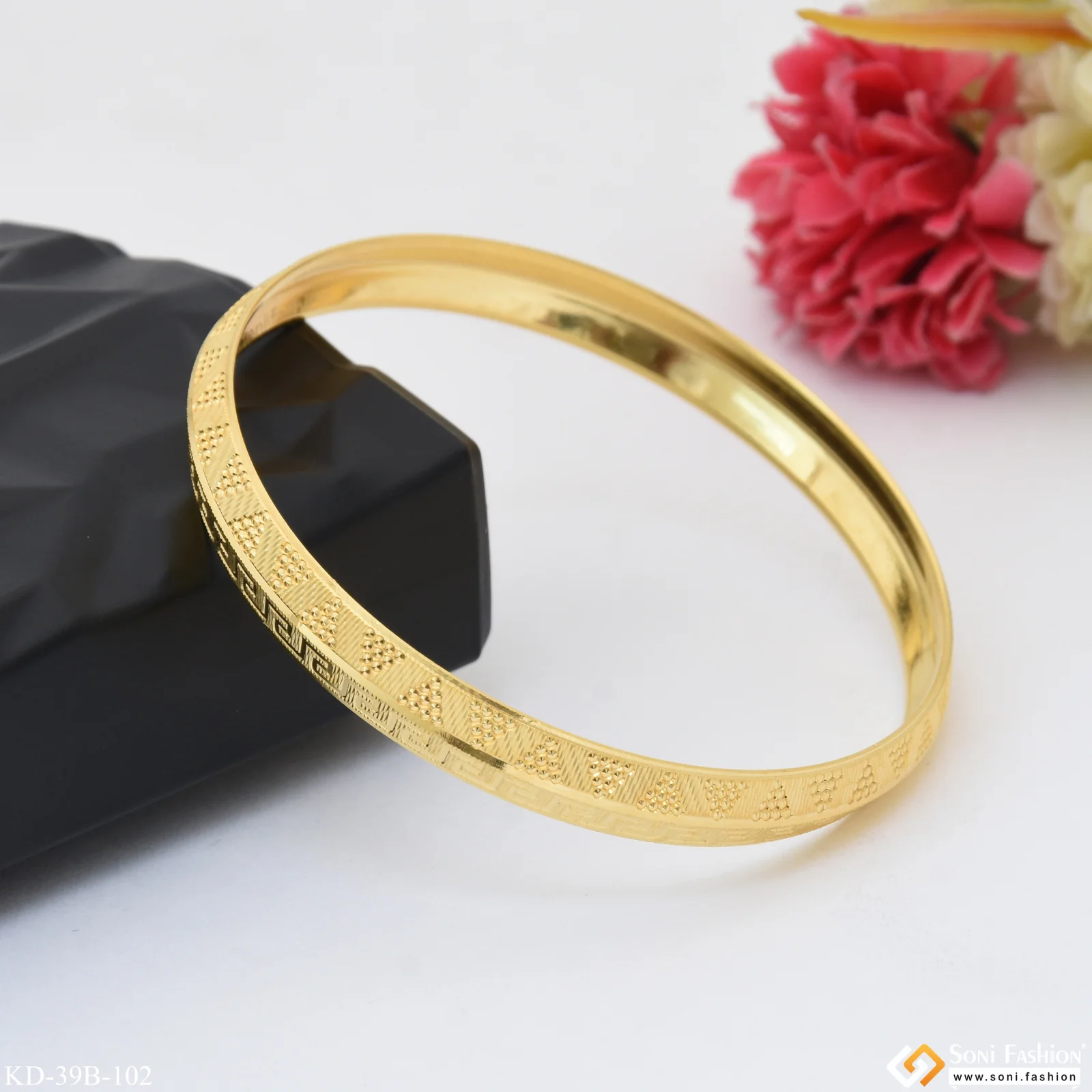 1 Gram Gold Plated Best Quality Punjabi Kada for Men - Style B102 - Image 5