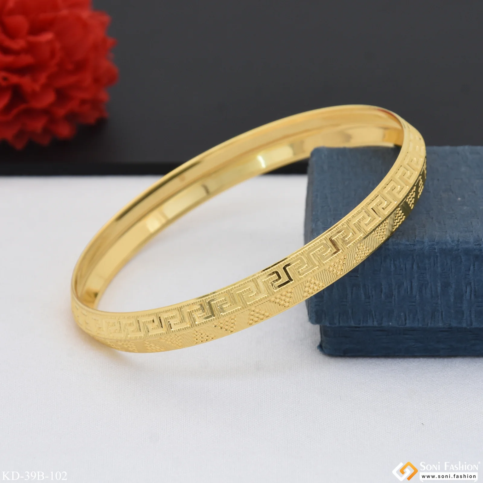 1 Gram Gold Plated Best Quality Punjabi Kada for Men - Style B102 - Image 6