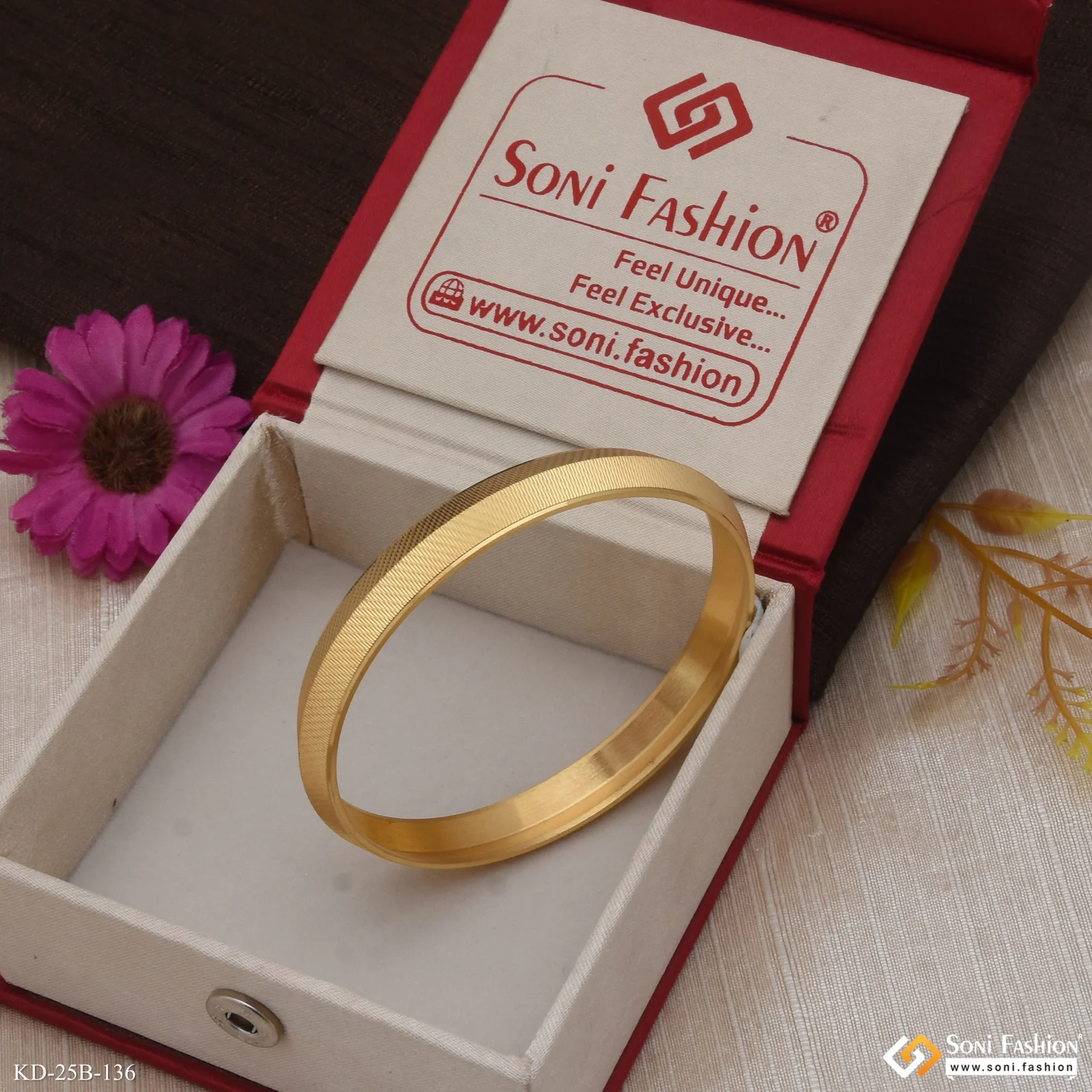 1 Gram Gold Plated Best Quality Punjabi Kada for Men - Style B136 - Image 2