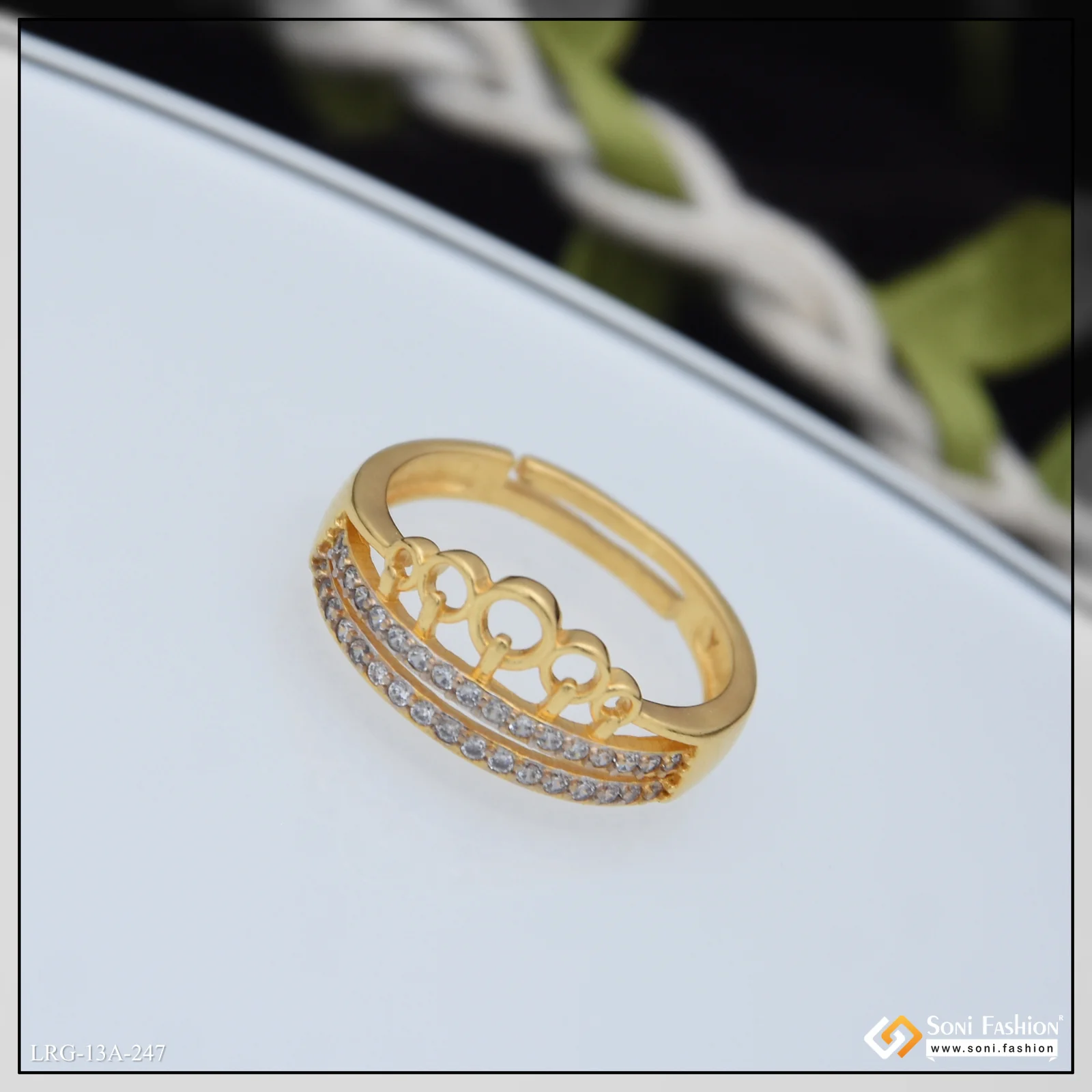 1 Gram Gold Plated Best Quality Ring for Ladies - Style A247 - Image 5