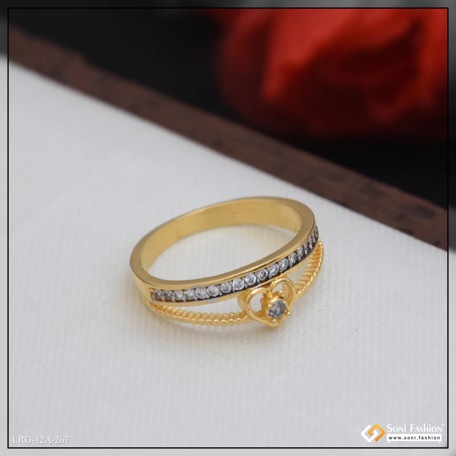 1 Gram Gold Plated Best Quality Ring for Ladies - Style A267 - Image 3