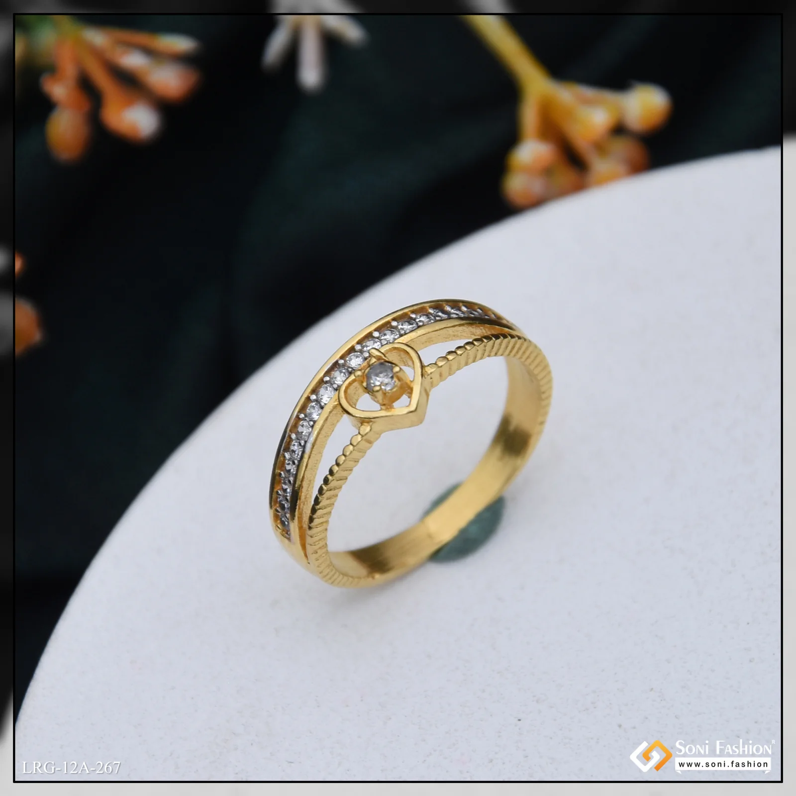 1 Gram Gold Plated Best Quality Ring for Ladies - Style A267 - Image 4