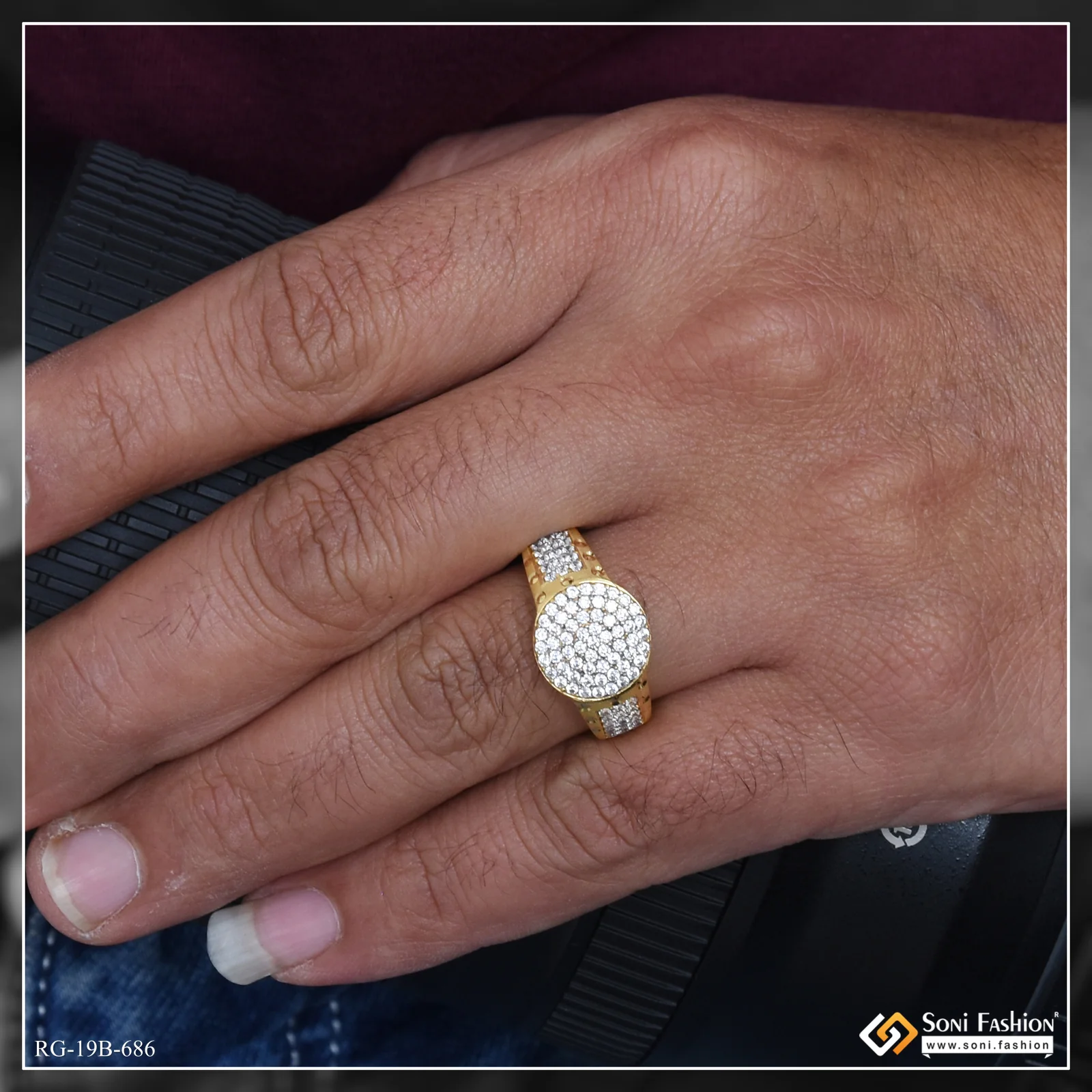 1 Gram Gold Plated Best Quality Ring for Men - Style B686