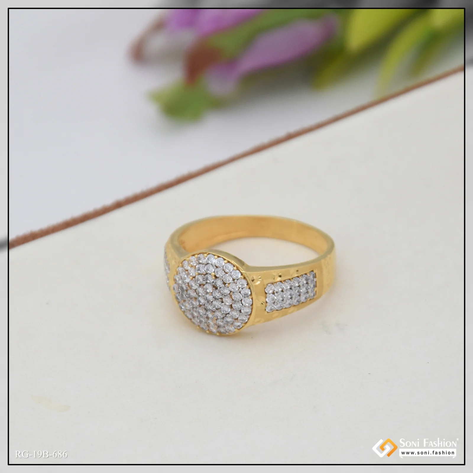 1 Gram Gold Plated Best Quality Ring for Men - Style B686 - Image 4