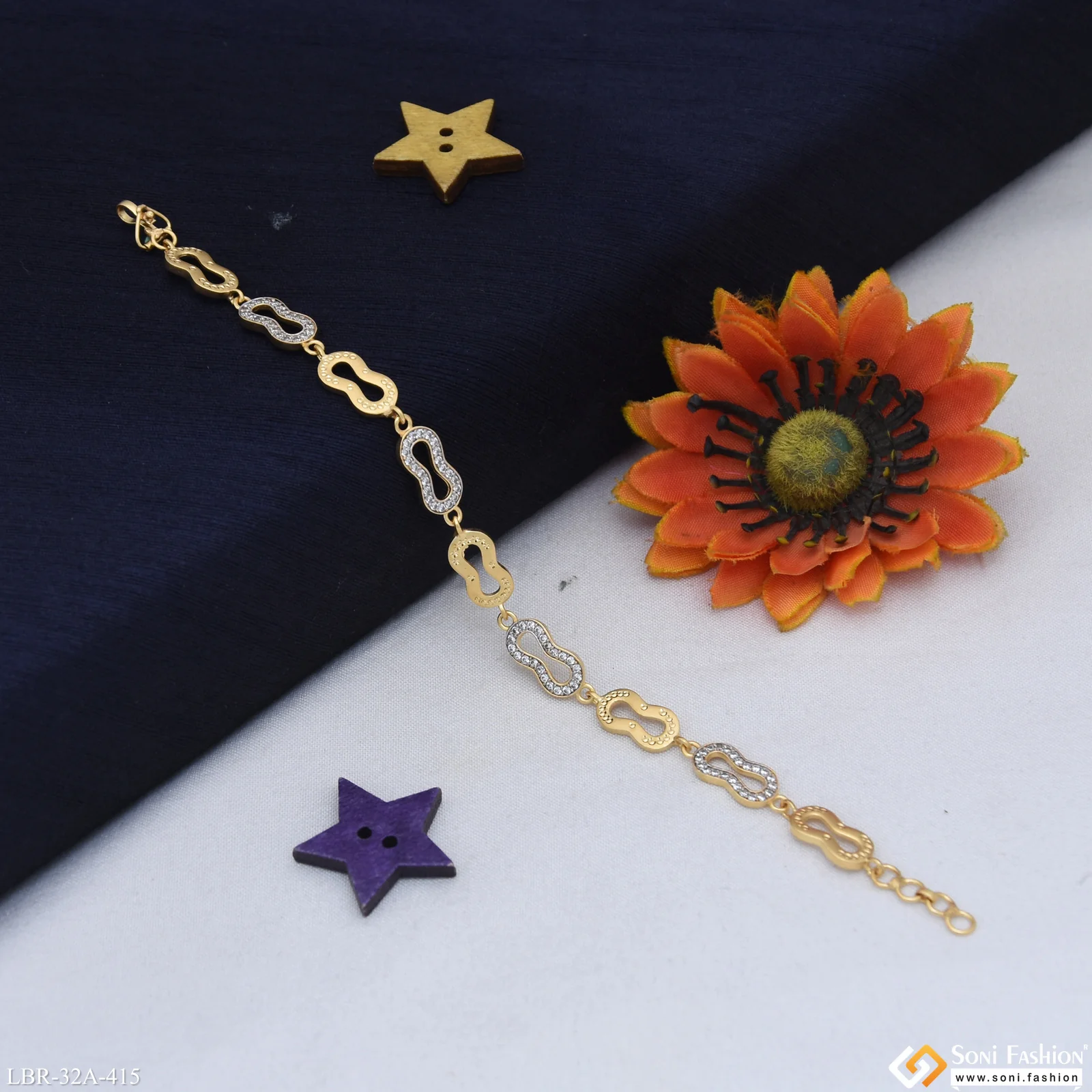 1 Gram Gold Plated Bracelet for Ladies - Style A415 - Image 4
