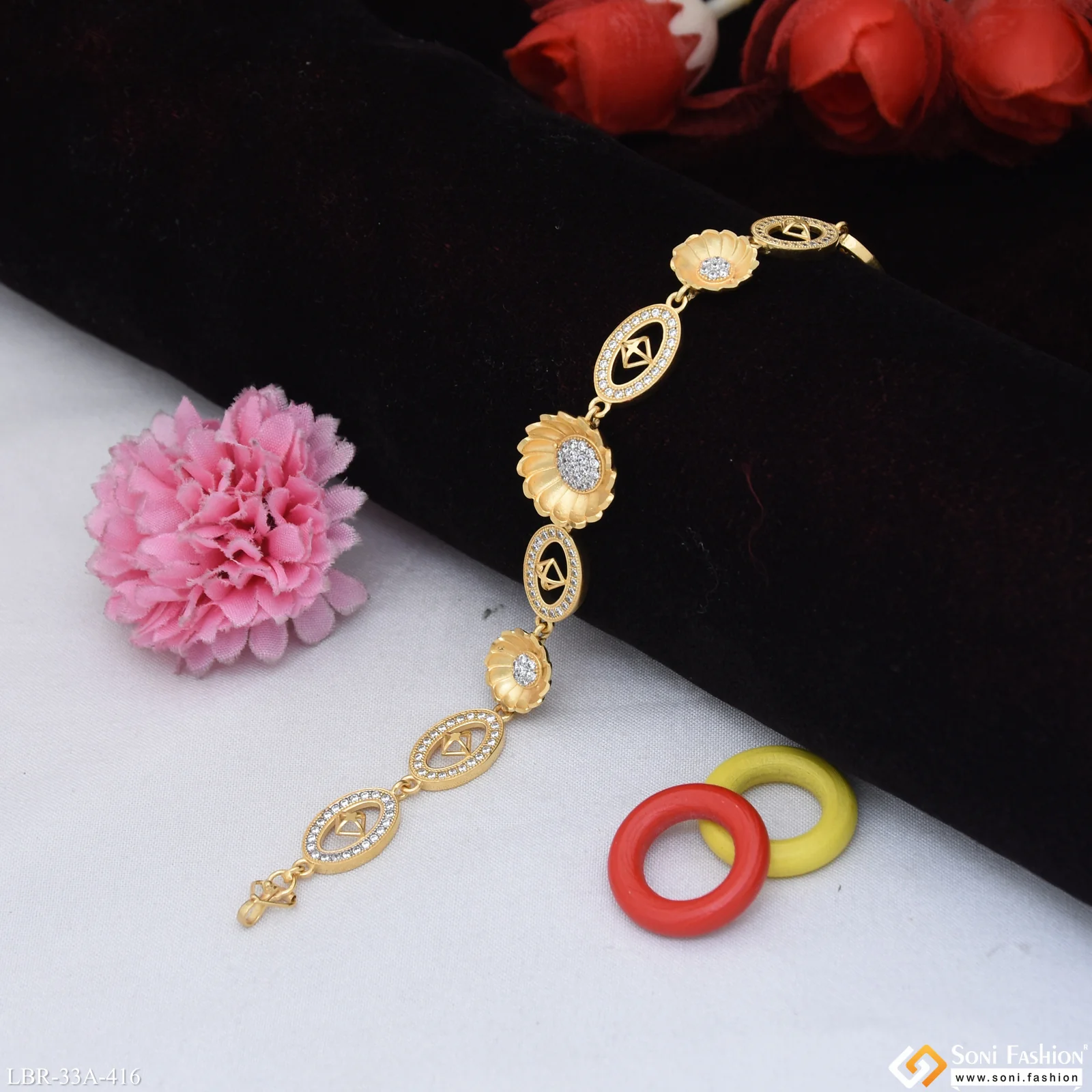 1 Gram Gold Plated Bracelet for Ladies - Style A416 - Image 3